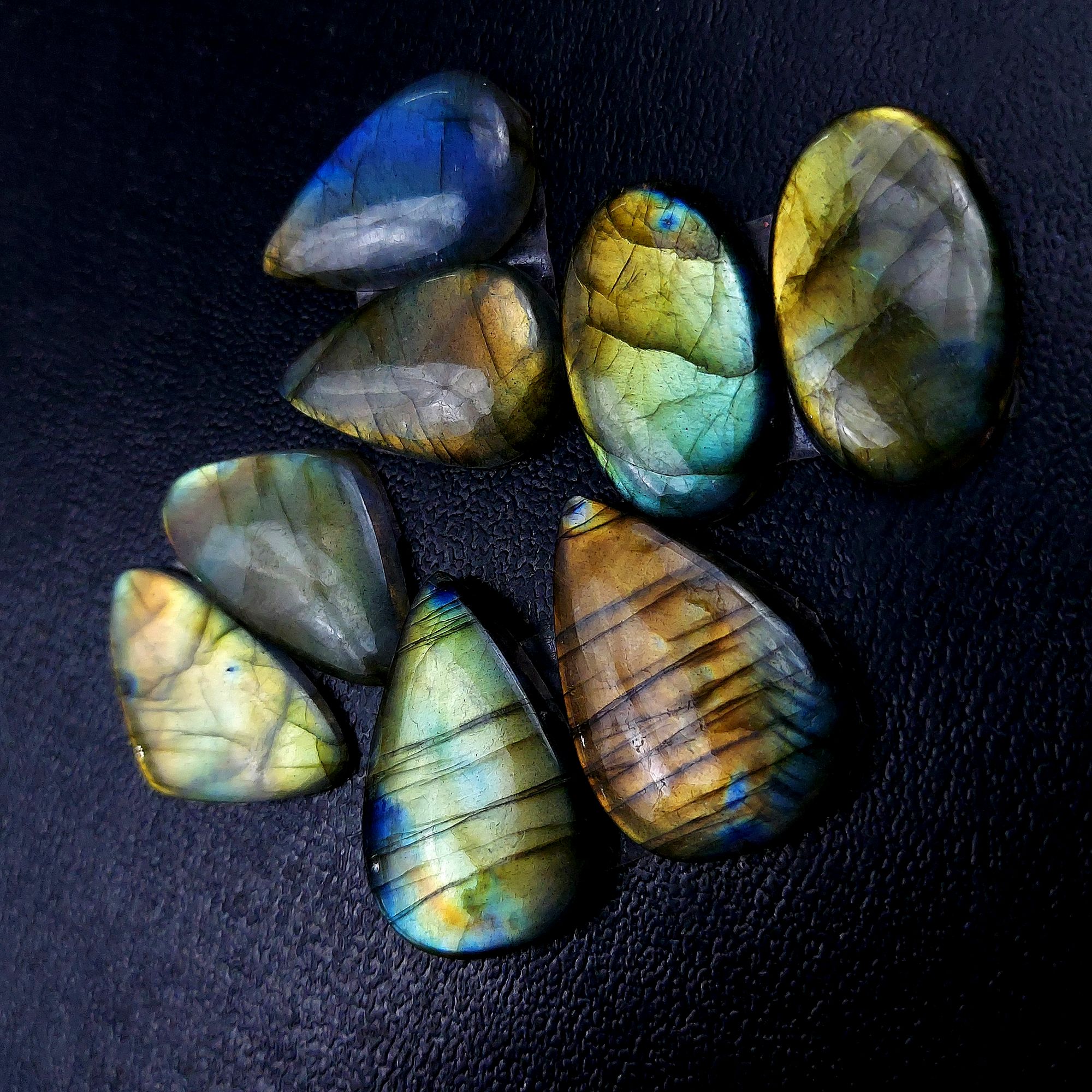 4 Pair 131 Cts Labradorite pairs Labradorite Cabochon Loose Gemstone Labradorite pair for Earring For Woman Earrings Mix Shapes Dangle Drop Earrings 28x19 25x15mm R-13213