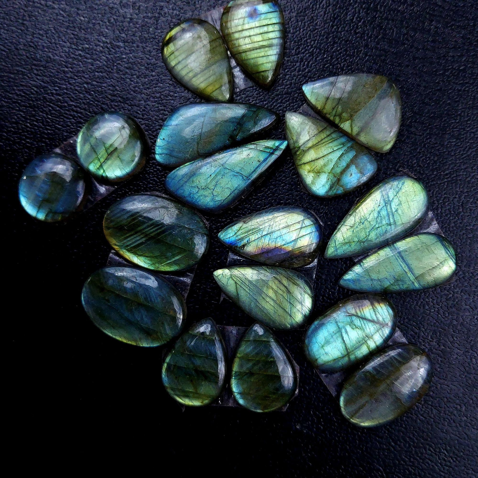 9 Pair 148 Cts Labradorite pairs Labradorite Cabochon Loose Gemstone Labradorite pair for Earring For Woman Earrings Mix Shapes Dangle Drop Earrings 26x11 15x15mm R-13214