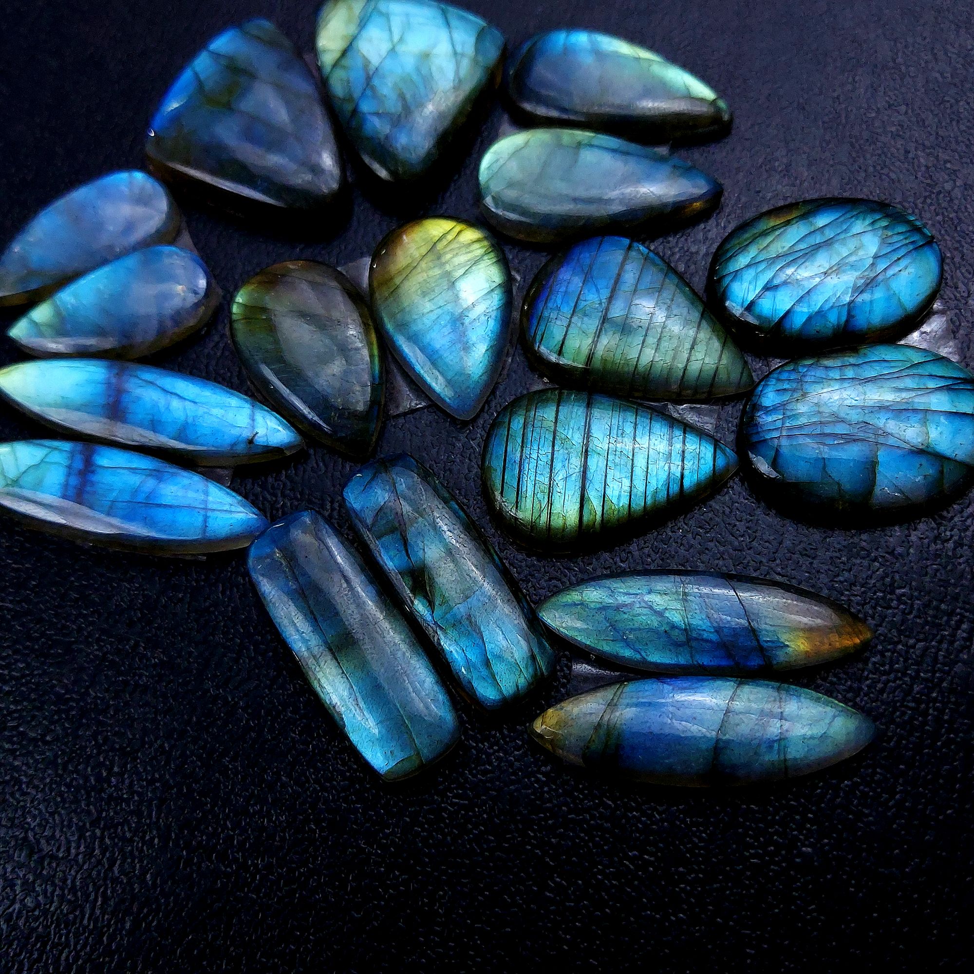 9 Pair 195 Cts Labradorite pairs Labradorite Cabochon Loose Gemstone Labradorite pair for Earring For Woman Earrings Mix Shapes Dangle Drop Earrings 34x9 21x10mm R-13215