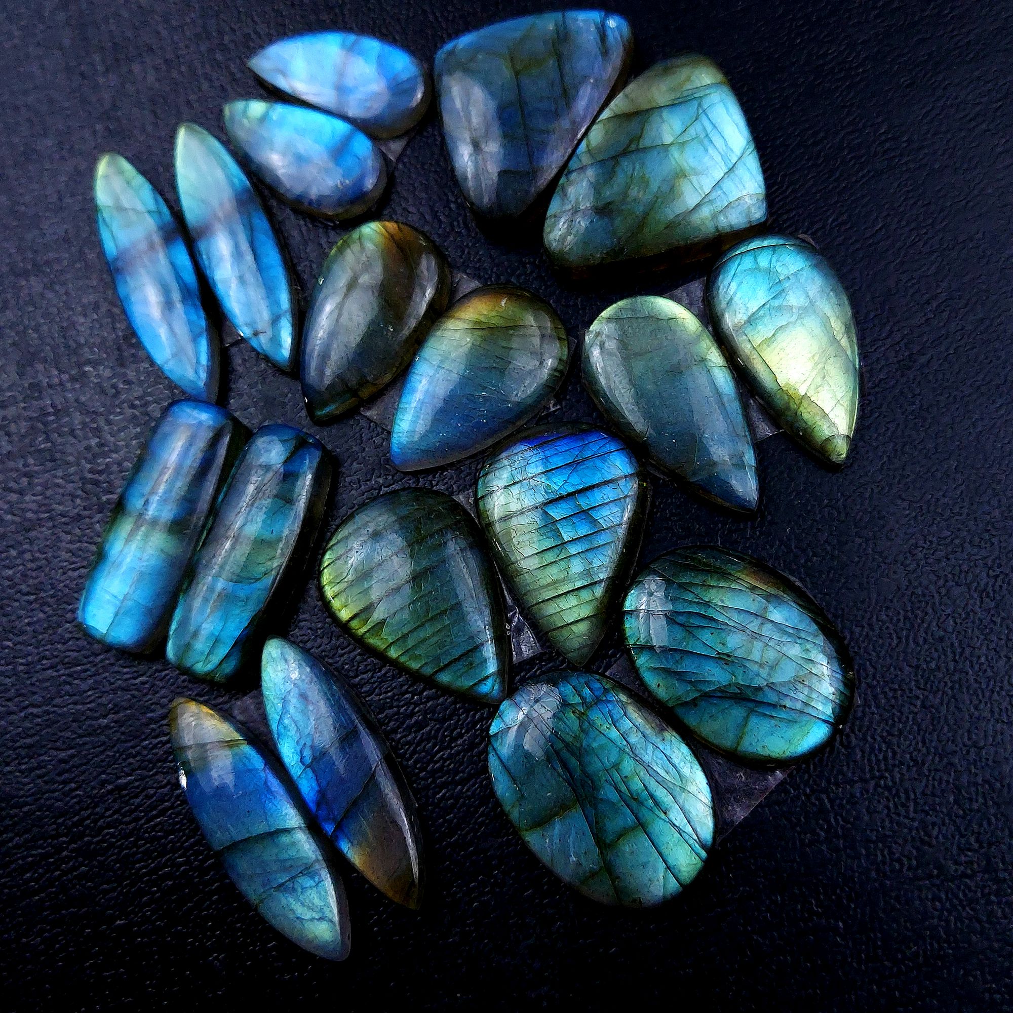 9 Pair 195 Cts Labradorite pairs Labradorite Cabochon Loose Gemstone Labradorite pair for Earring For Woman Earrings Mix Shapes Dangle Drop Earrings 34x9 21x10mm R-13215