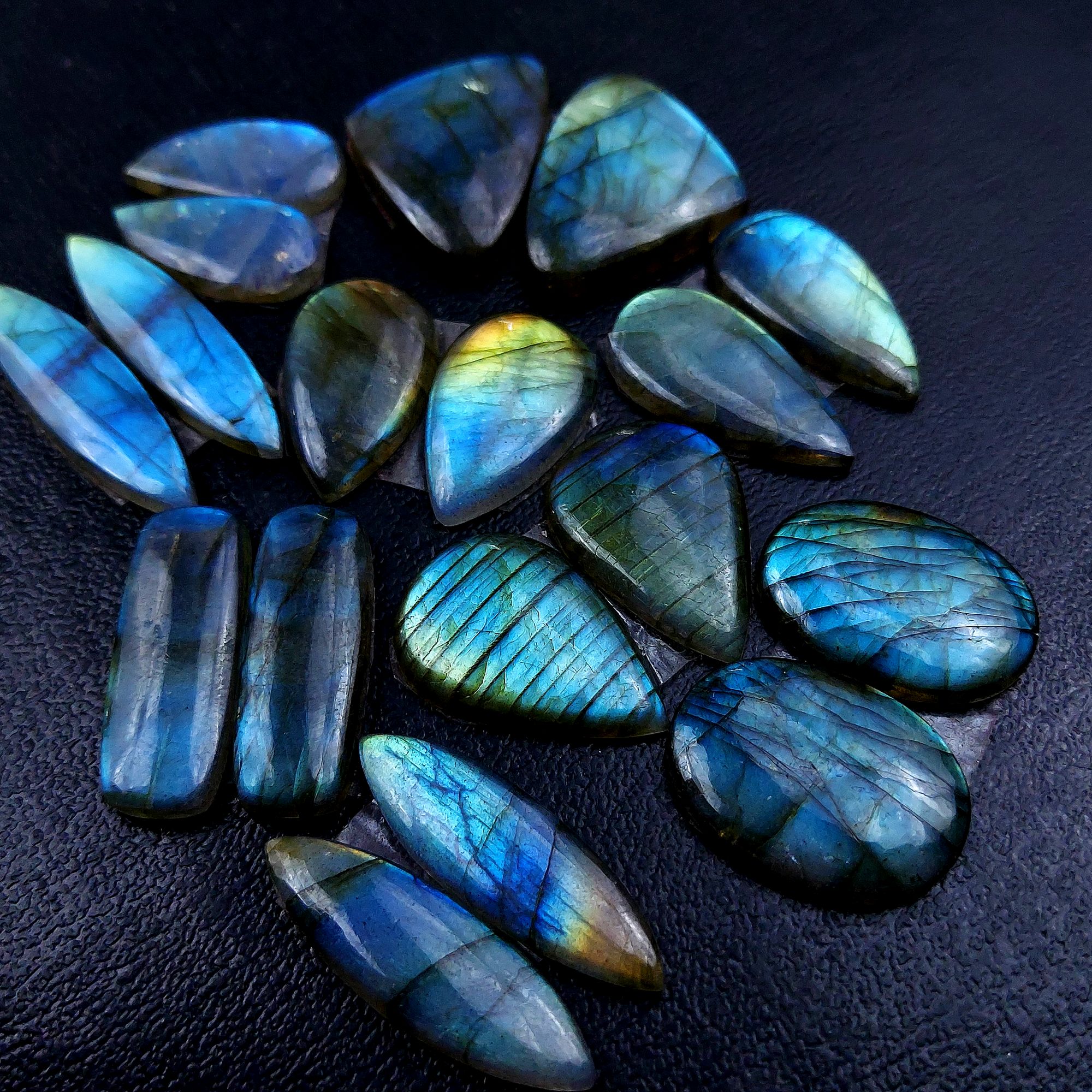9 Pair 195 Cts Labradorite pairs Labradorite Cabochon Loose Gemstone Labradorite pair for Earring For Woman Earrings Mix Shapes Dangle Drop Earrings 34x9 21x10mm R-13215