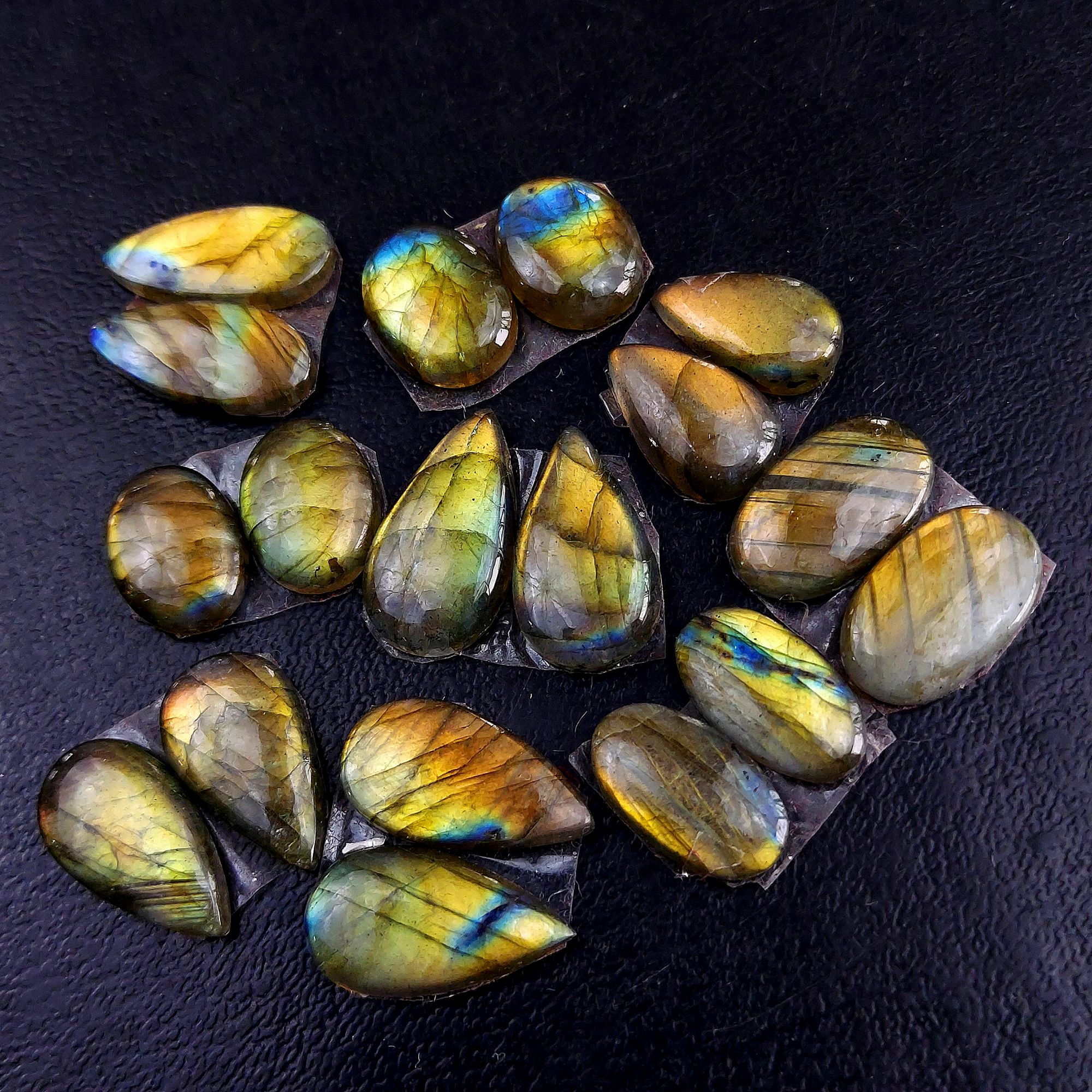 9 Pair 89 Cts Labradorite pairs Labradorite Cabochon Loose Gemstone Labradorite pair for Earring For Woman Earrings Mix Shapes Dangle Drop Earrings 19x9 14x11 mm R-13217
