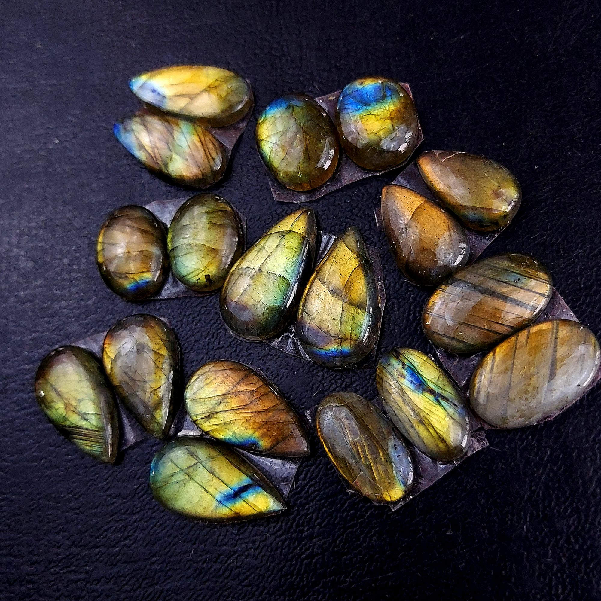 9 Pair 89 Cts Labradorite pairs Labradorite Cabochon Loose Gemstone Labradorite pair for Earring For Woman Earrings Mix Shapes Dangle Drop Earrings 19x9 14x11 mm R-13217
