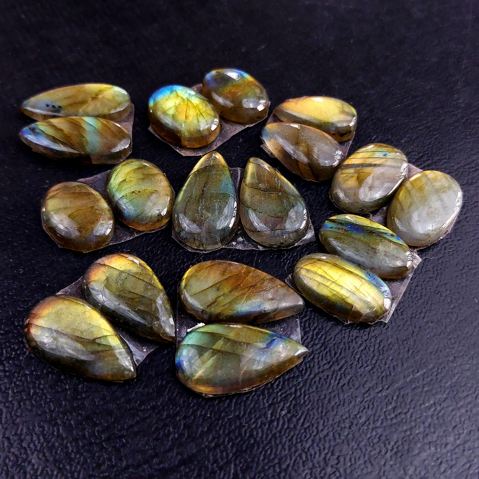 9 Pair 89 Cts Labradorite pairs Labradorite Cabochon Loose Gemstone Labradorite pair for Earring For Woman Earrings Mix Shapes Dangle Drop Earrings 19x9 14x11 mm R-13217