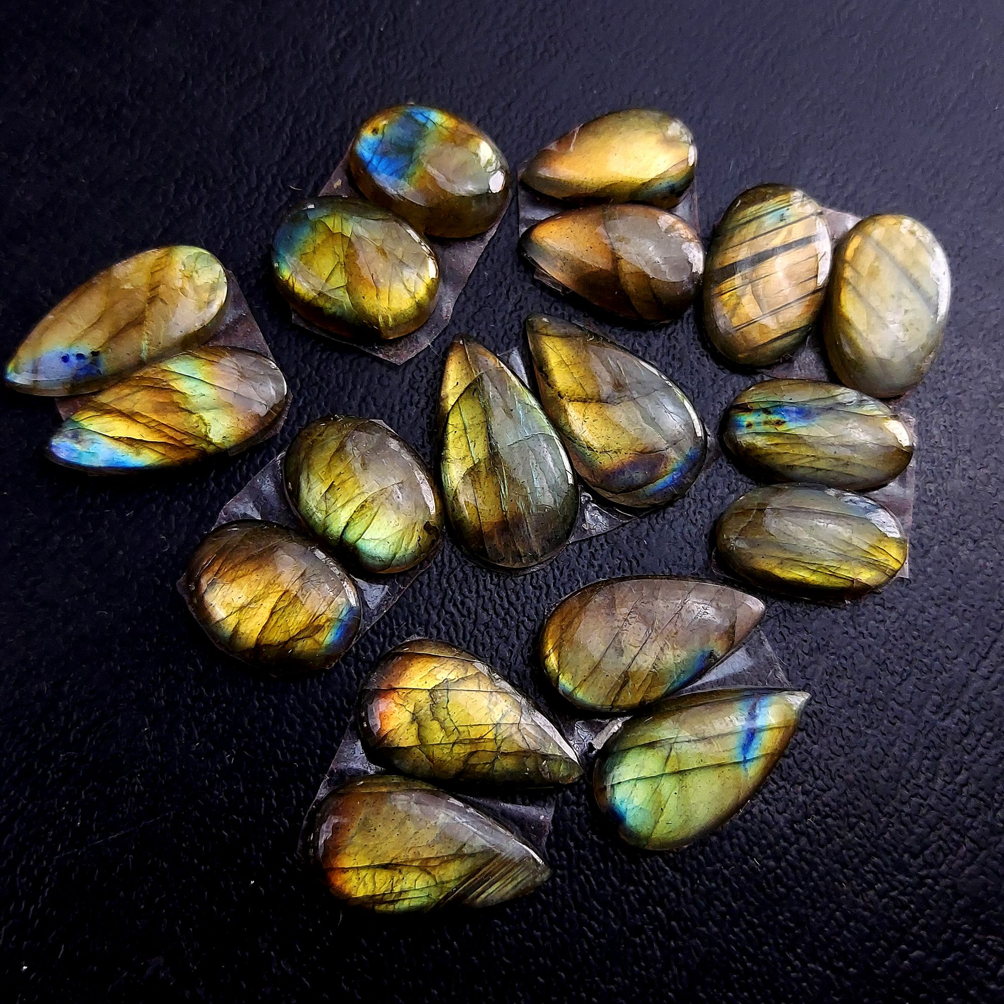 9 Pair 89 Cts Labradorite pairs Labradorite Cabochon Loose Gemstone Labradorite pair for Earring For Woman Earrings Mix Shapes Dangle Drop Earrings 19x9 14x11 mm R-13217