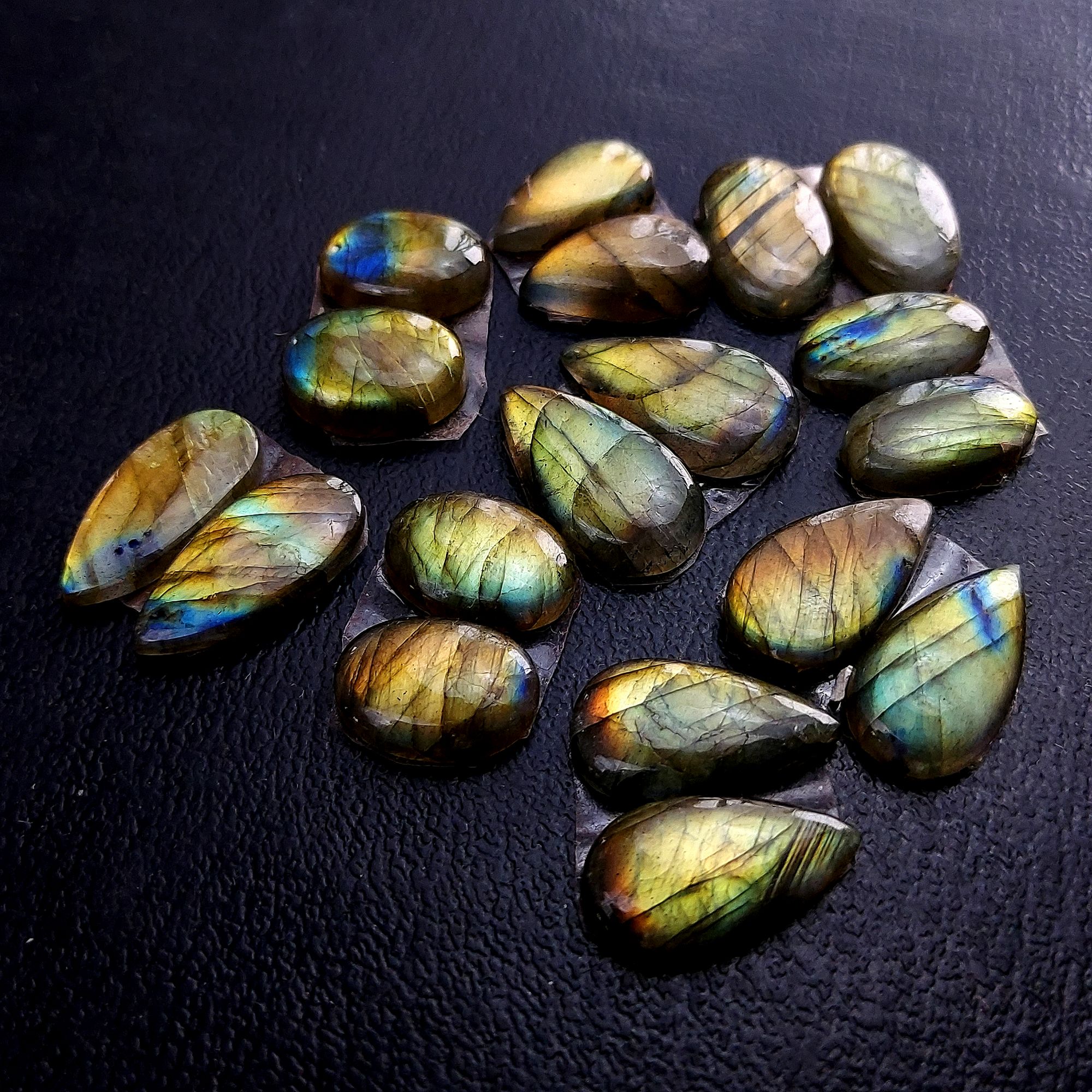 9 Pair 89 Cts Labradorite pairs Labradorite Cabochon Loose Gemstone Labradorite pair for Earring For Woman Earrings Mix Shapes Dangle Drop Earrings 19x9 14x11 mm R-13217