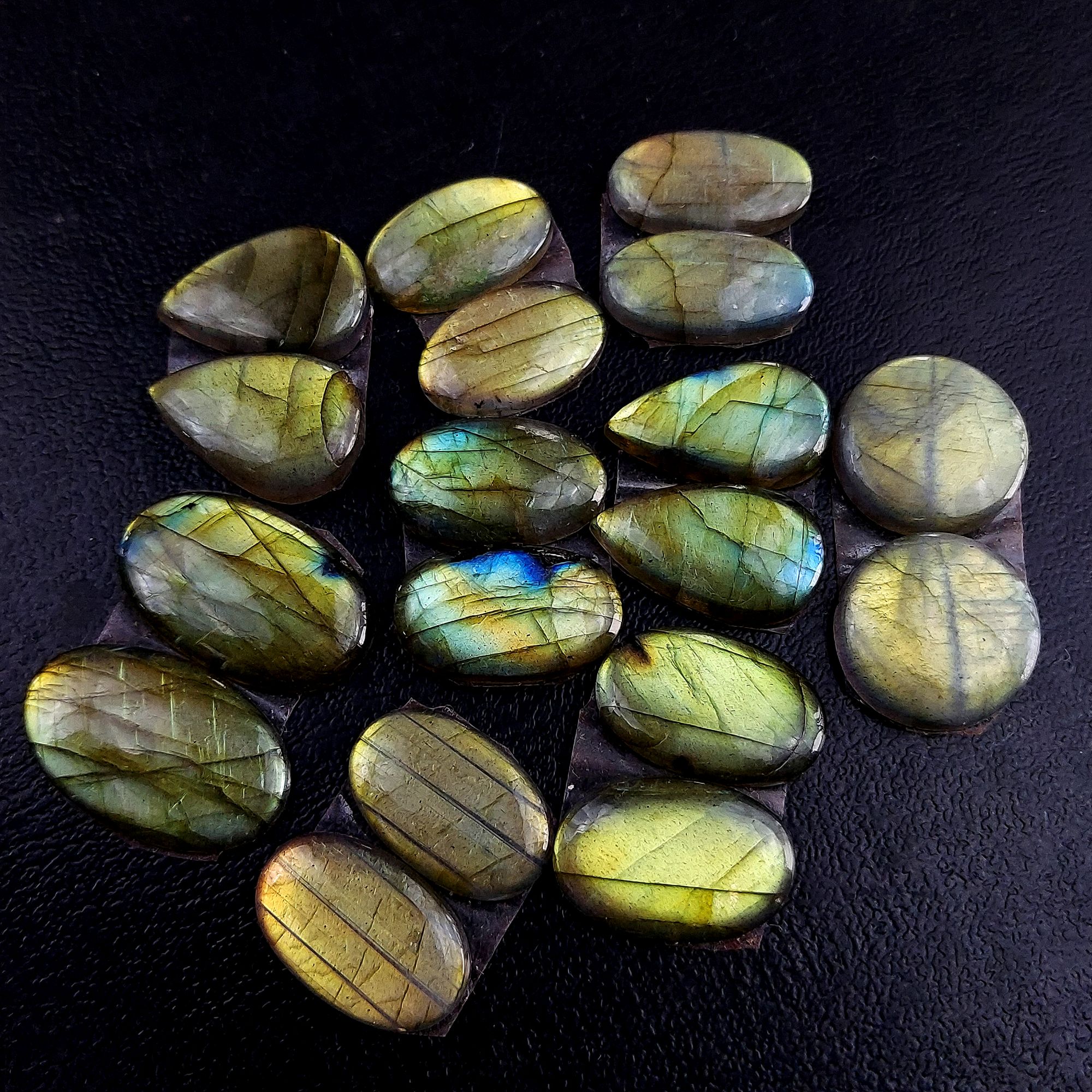 9 Pair 153 Cts Labradorite pairs Labradorite Cabochon Loose Gemstone Labradorite pair for Earring For Woman Earrings Mix Shapes Dangle Drop Earrings 24x15 18x11mm R-13219