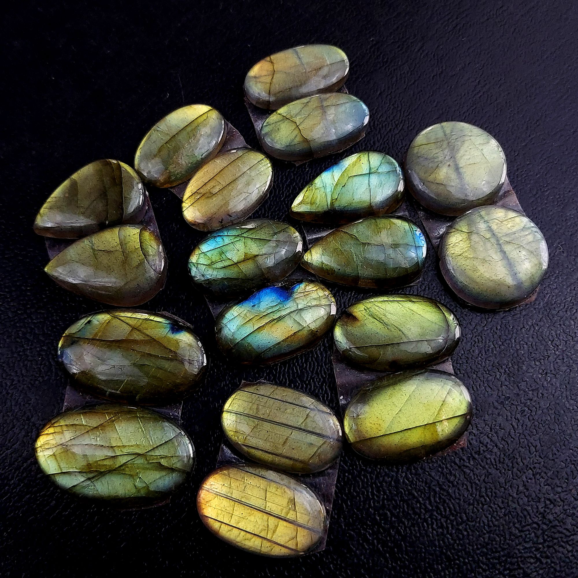 9 Pair 153 Cts Labradorite pairs Labradorite Cabochon Loose Gemstone Labradorite pair for Earring For Woman Earrings Mix Shapes Dangle Drop Earrings 24x15 18x11mm R-13219