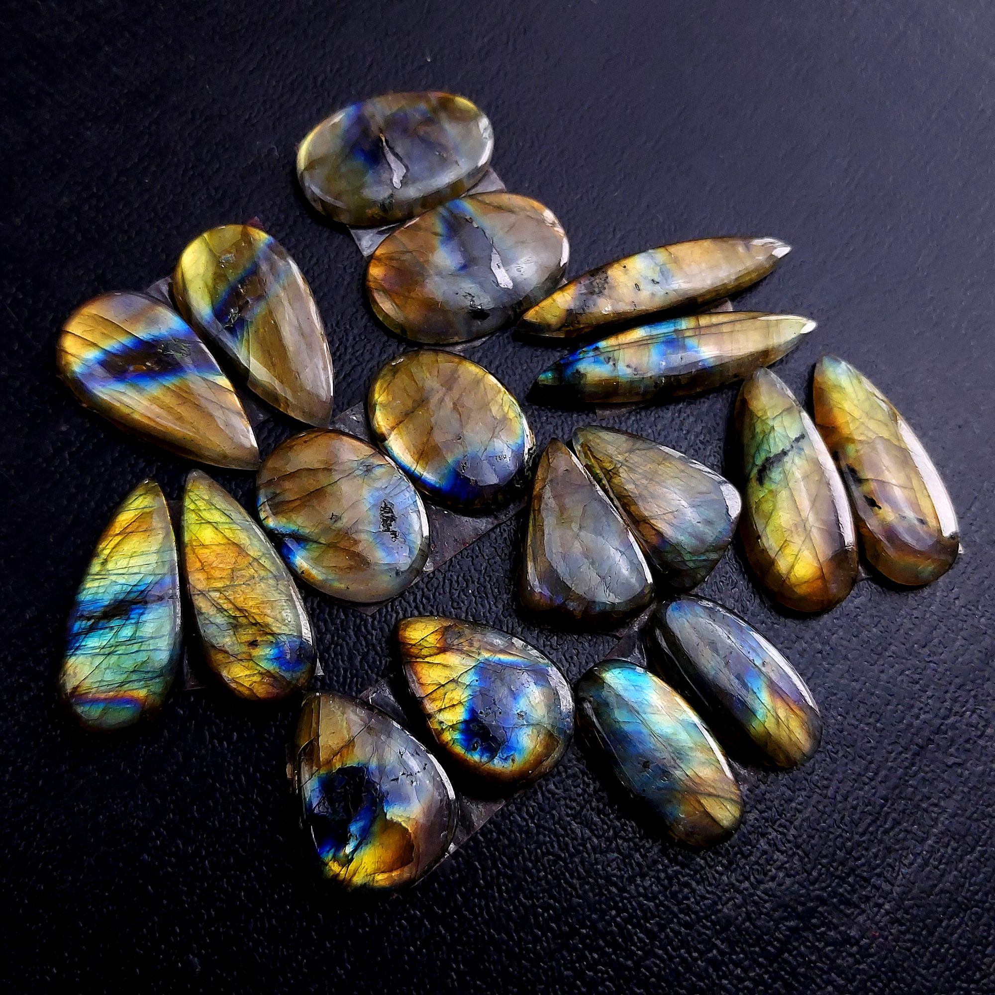 9 Pair 152 Cts Labradorite pairs Labradorite Cabochon Loose Gemstone Labradorite pair for Earring For Woman Earrings Mix Shapes Dangle Drop Earrings 33x7 18x14mm 13220