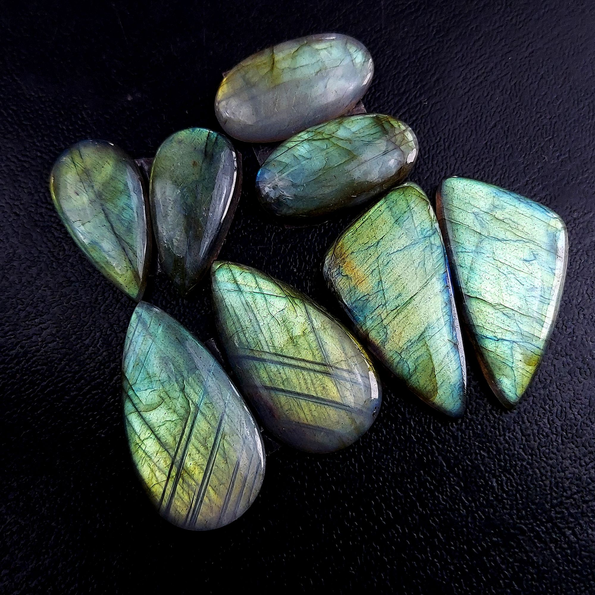 4 Pair 132 Cts Labradorite pairs Labradorite Cabochon Loose Gemstone Labradorite pair for Earring For Woman Earrings Mix Shapes Dangle Drop Earrings 34x17 25x14mm R-13222