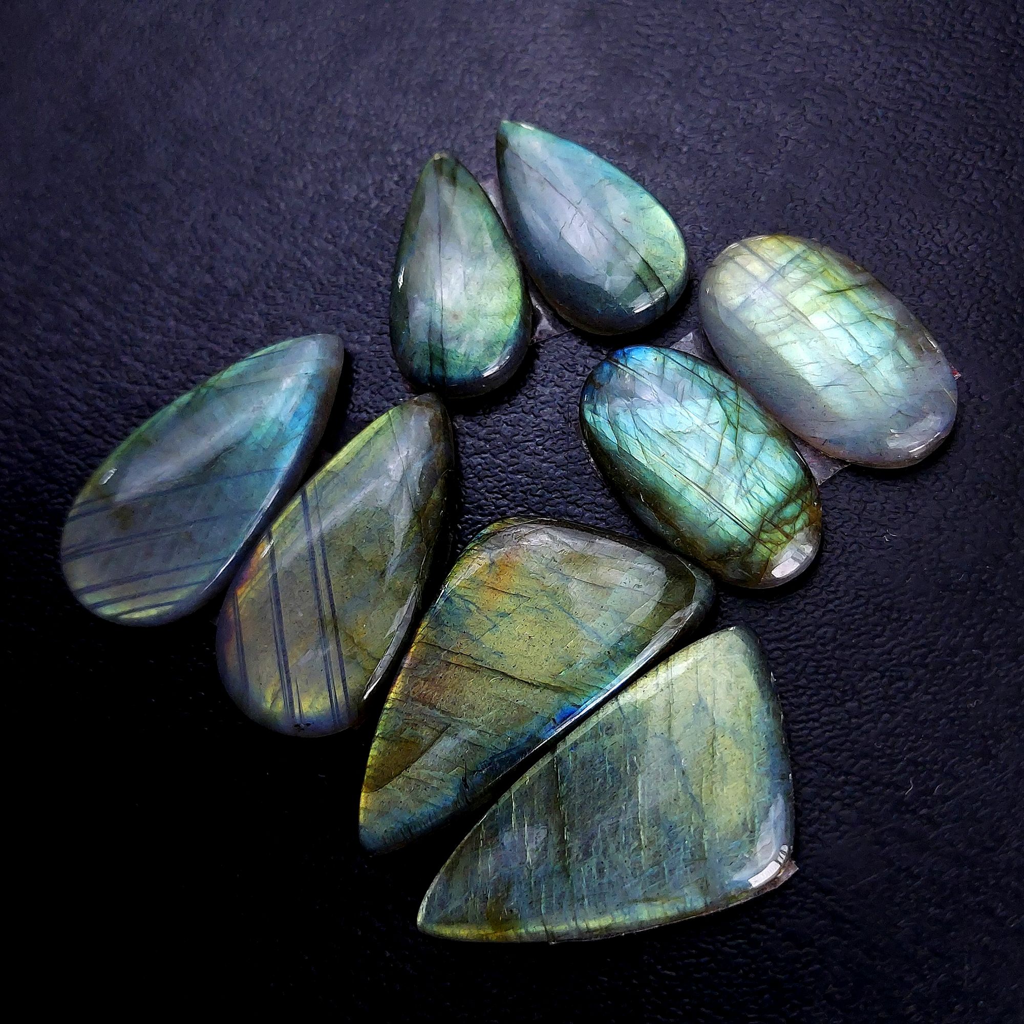 4 Pair 132 Cts Labradorite pairs Labradorite Cabochon Loose Gemstone Labradorite pair for Earring For Woman Earrings Mix Shapes Dangle Drop Earrings 34x17 25x14mm R-13222