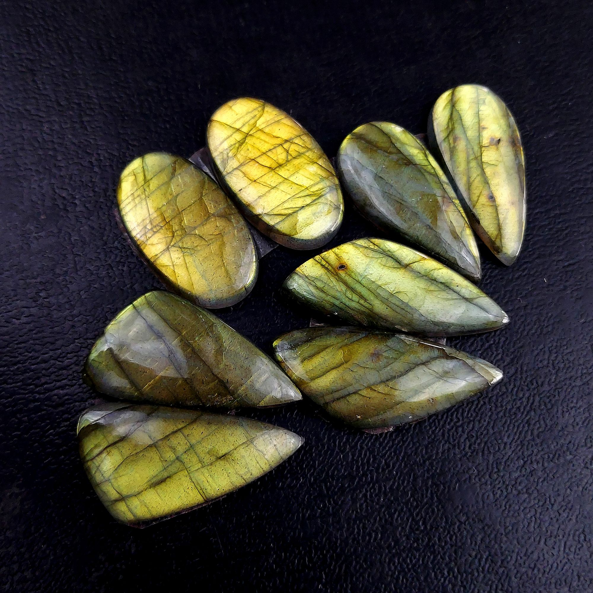 4 Pair 103 Cts Labradorite pairs Labradorite Cabochon Loose Gemstone Labradorite pair for Earring For Woman Earrings Mix Shapes Dangle Drop Earrings 30x12 26x12mm R-13223