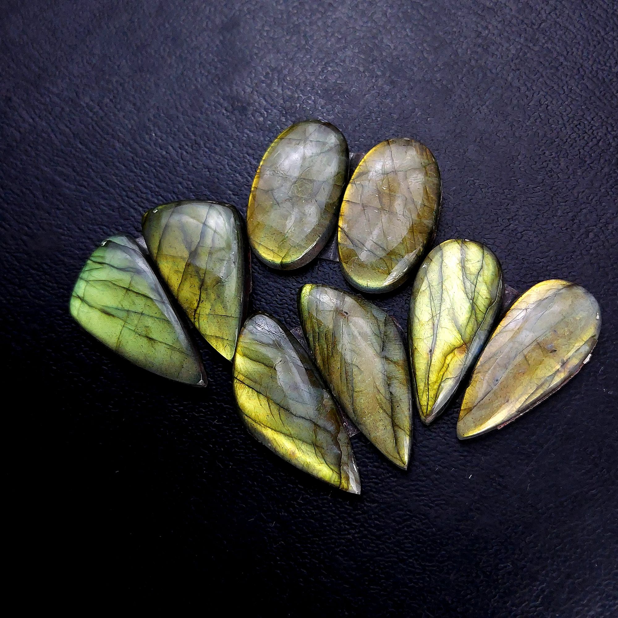 4 Pair 103 Cts Labradorite pairs Labradorite Cabochon Loose Gemstone Labradorite pair for Earring For Woman Earrings Mix Shapes Dangle Drop Earrings 30x12 26x12mm R-13223