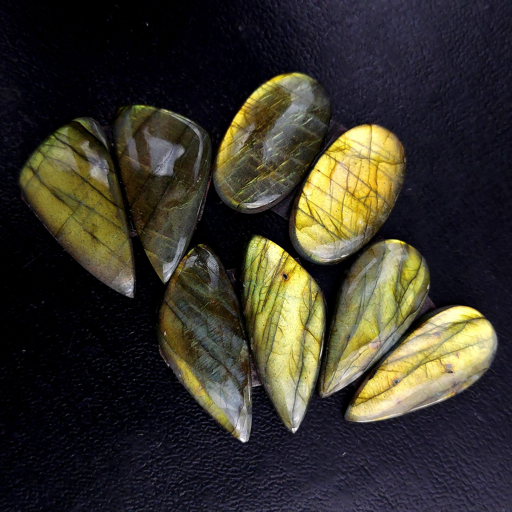 4 Pair 103 Cts Labradorite pairs Labradorite Cabochon Loose Gemstone Labradorite pair for Earring For Woman Earrings Mix Shapes Dangle Drop Earrings 30x12 26x12mm R-13223