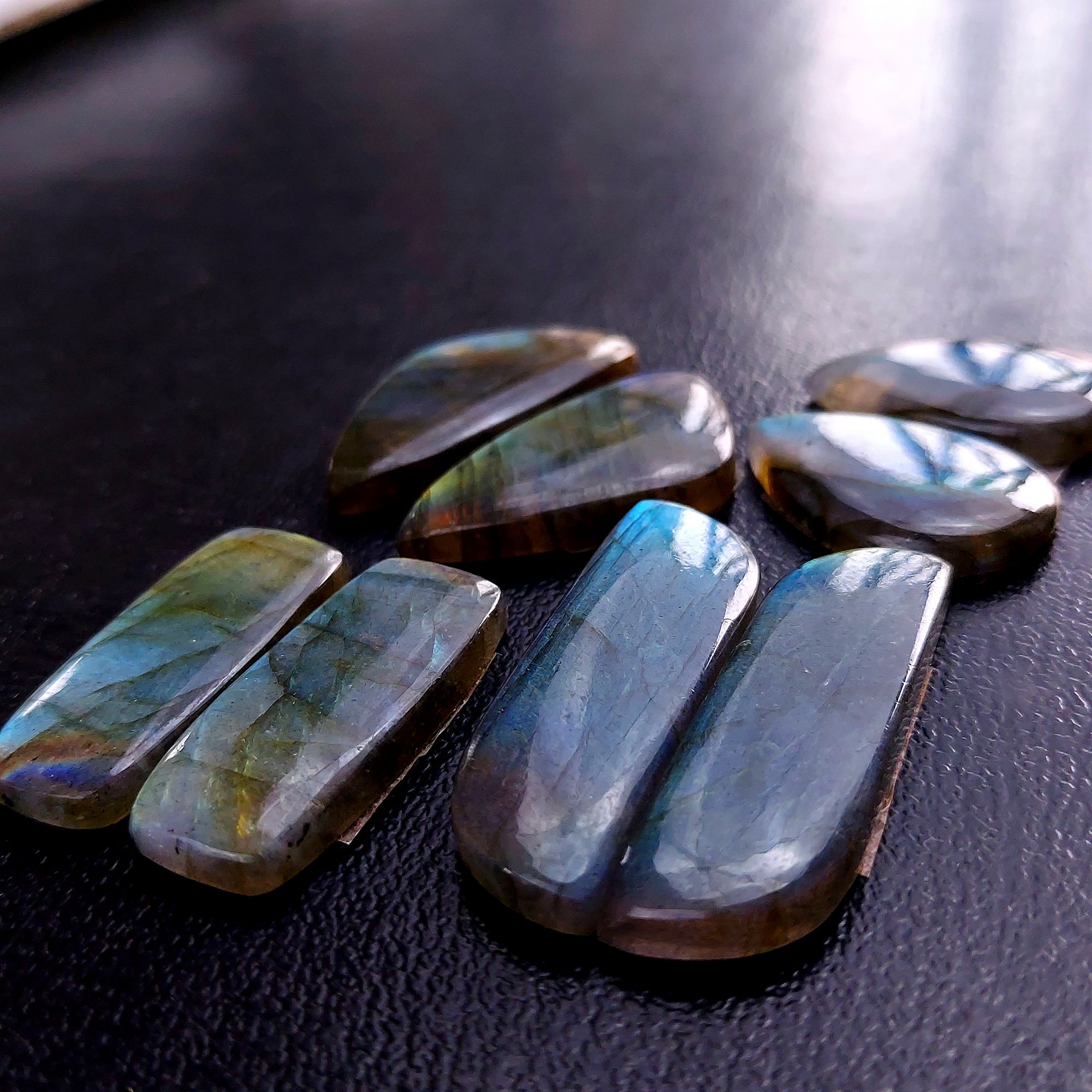 4 Pair 119 Cts Labradorite pairs Labradorite Cabochon Loose Gemstone Labradorite pair for Earring For Woman Earrings Mix Shapes Dangle Drop Earrings 35x11 24x16mm R-13224