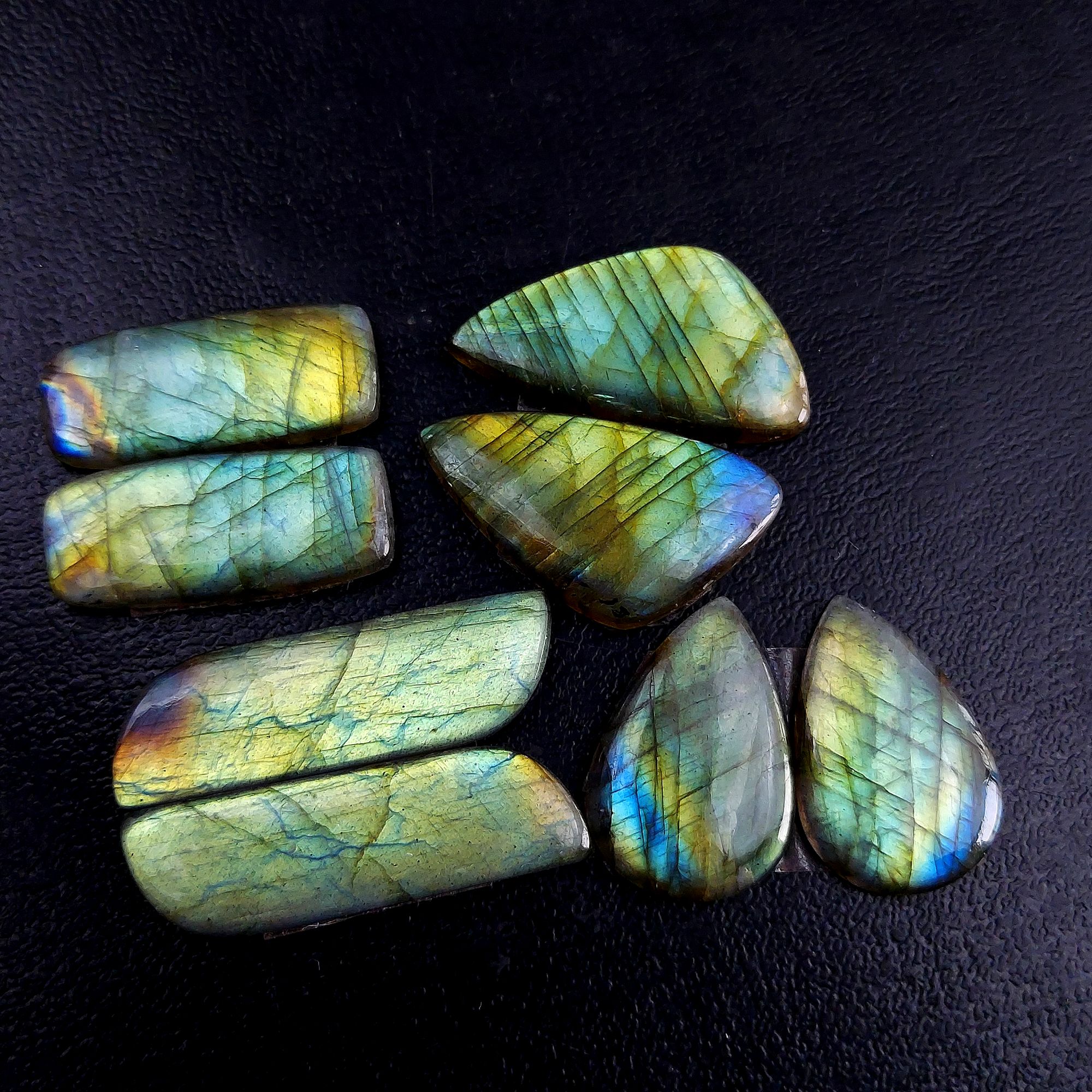 4 Pair 119 Cts Labradorite pairs Labradorite Cabochon Loose Gemstone Labradorite pair for Earring For Woman Earrings Mix Shapes Dangle Drop Earrings 35x11 24x16mm R-13224