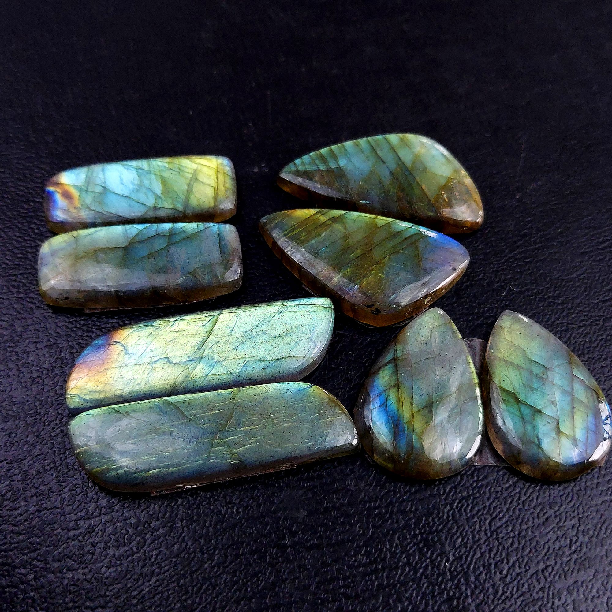 4 Pair 119 Cts Labradorite pairs Labradorite Cabochon Loose Gemstone Labradorite pair for Earring For Woman Earrings Mix Shapes Dangle Drop Earrings 35x11 24x16mm R-13224