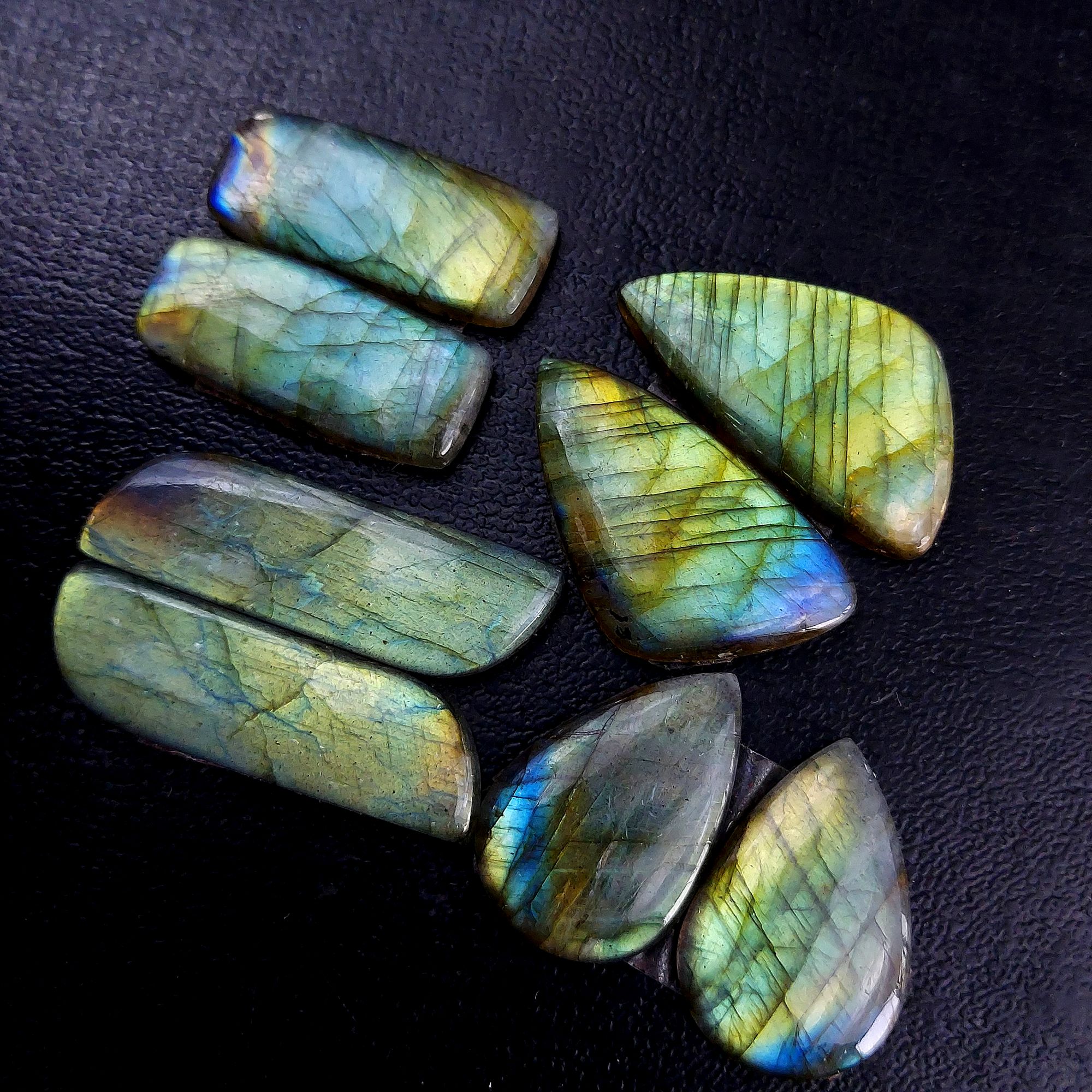 4 Pair 119 Cts Labradorite pairs Labradorite Cabochon Loose Gemstone Labradorite pair for Earring For Woman Earrings Mix Shapes Dangle Drop Earrings 35x11 24x16mm R-13224