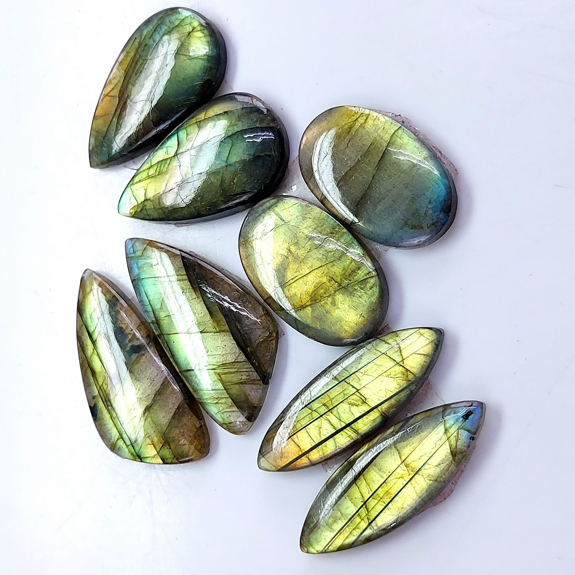4 Pair 101 Cts Labradorite pairs Labradorite Cabochon Loose Gemstone Labradorite pair for Earring For Woman Earrings Mix Shapes Dangle Drop Earrings 31x15 23x15mm R-13226