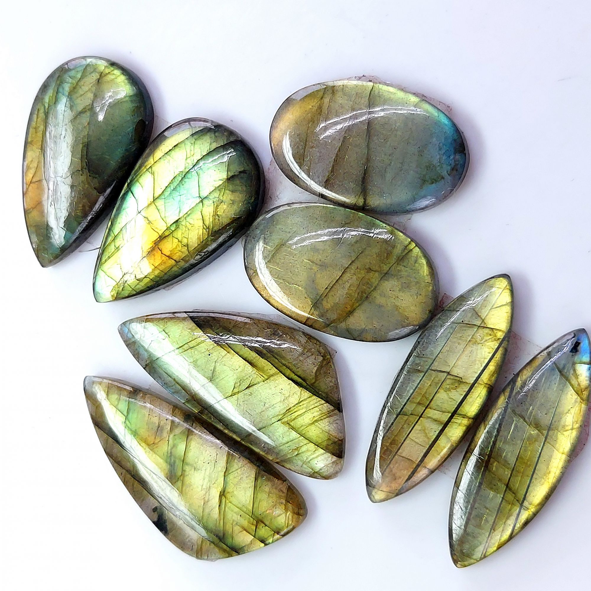 4 Pair 101 Cts Labradorite pairs Labradorite Cabochon Loose Gemstone Labradorite pair for Earring For Woman Earrings Mix Shapes Dangle Drop Earrings 31x15 23x15mm R-13226