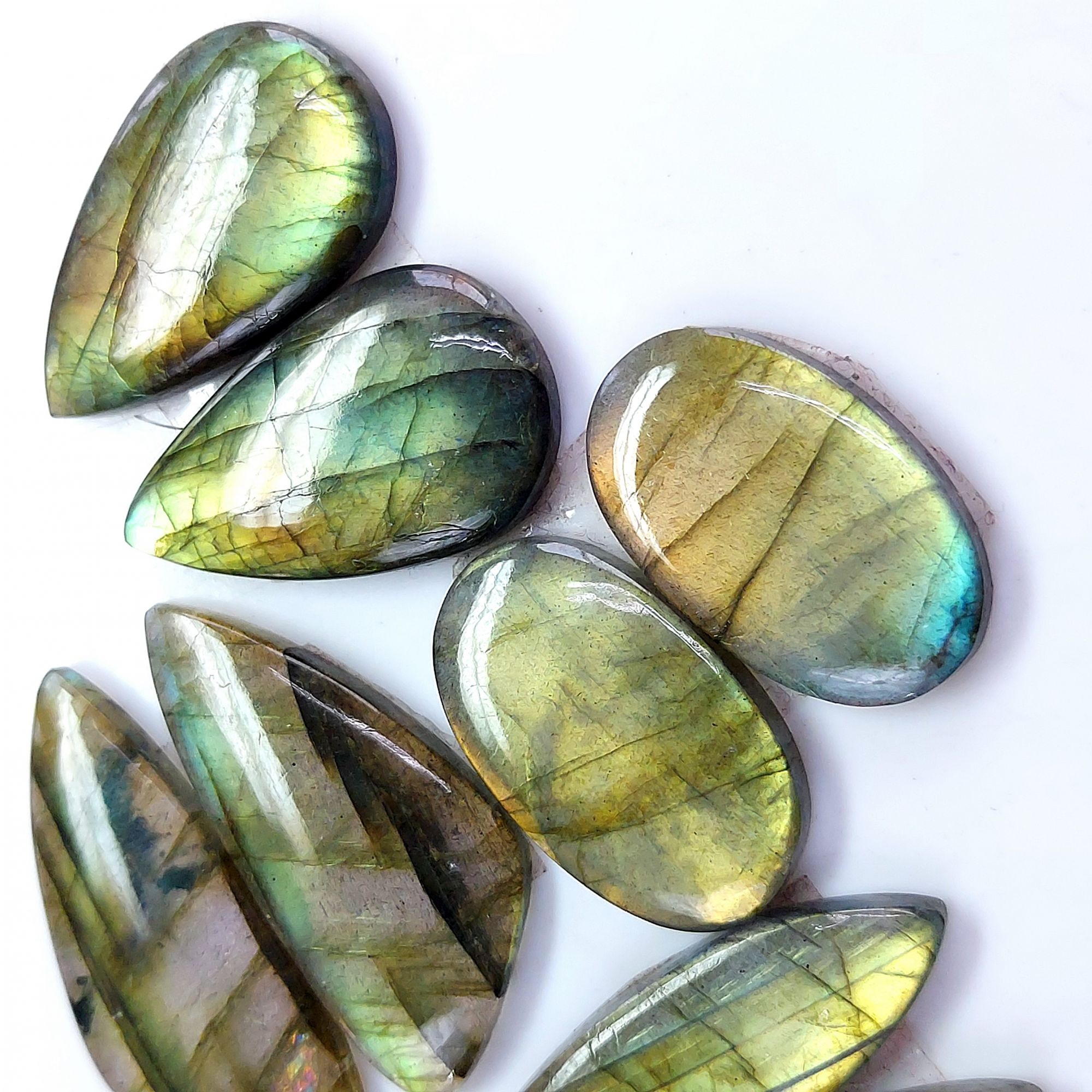 4 Pair 101 Cts Labradorite pairs Labradorite Cabochon Loose Gemstone Labradorite pair for Earring For Woman Earrings Mix Shapes Dangle Drop Earrings 31x15 23x15mm R-13226