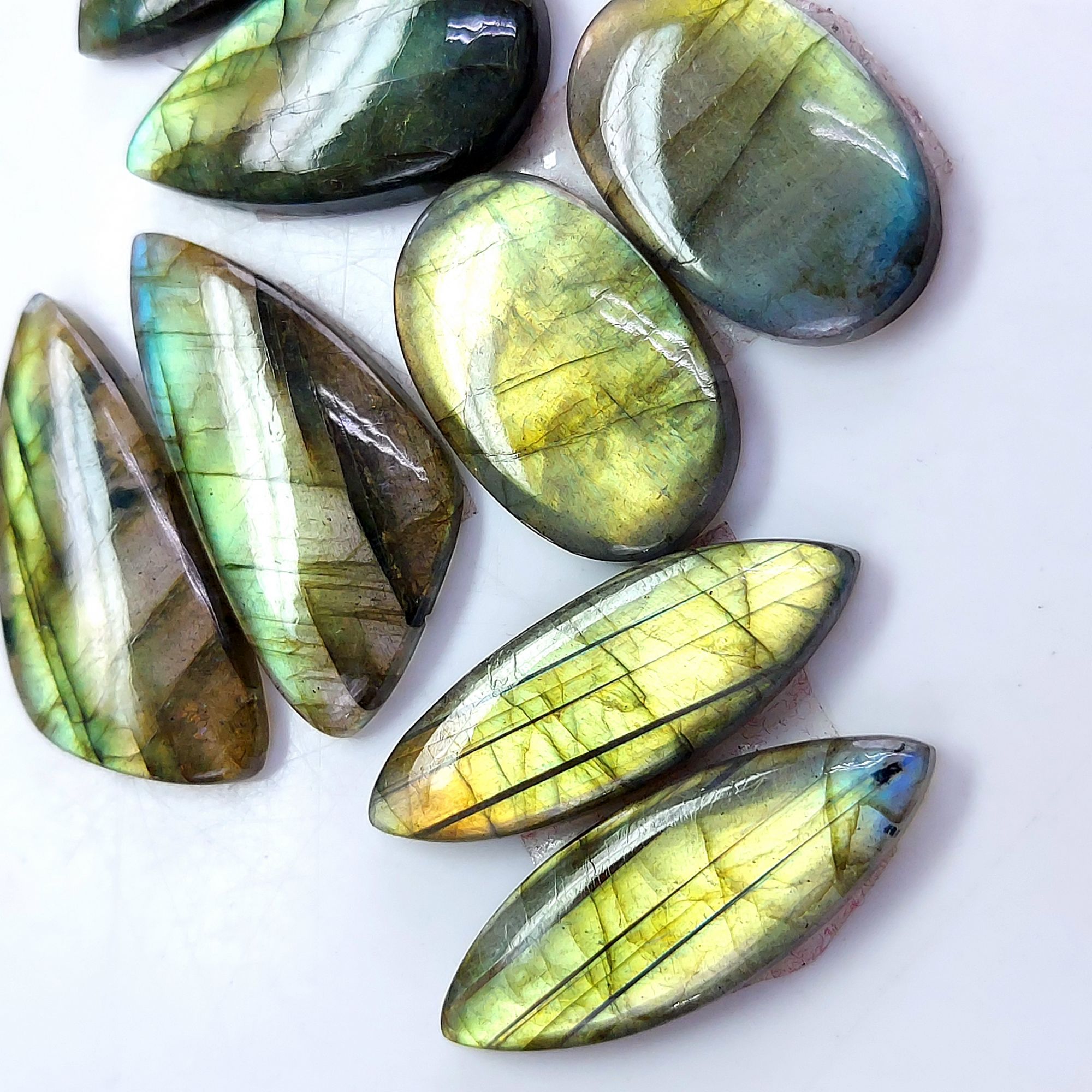 4 Pair 101 Cts Labradorite pairs Labradorite Cabochon Loose Gemstone Labradorite pair for Earring For Woman Earrings Mix Shapes Dangle Drop Earrings 31x15 23x15mm R-13226