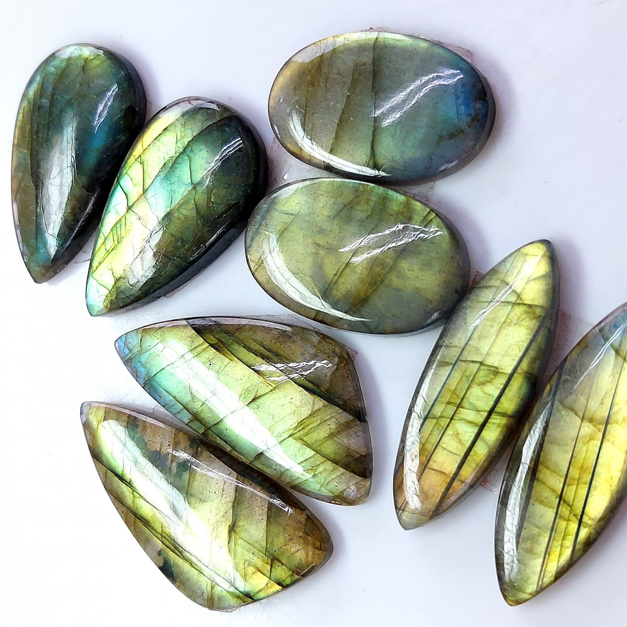 4 Pair 101 Cts Labradorite pairs Labradorite Cabochon Loose Gemstone Labradorite pair for Earring For Woman Earrings Mix Shapes Dangle Drop Earrings 31x15 23x15mm R-13226
