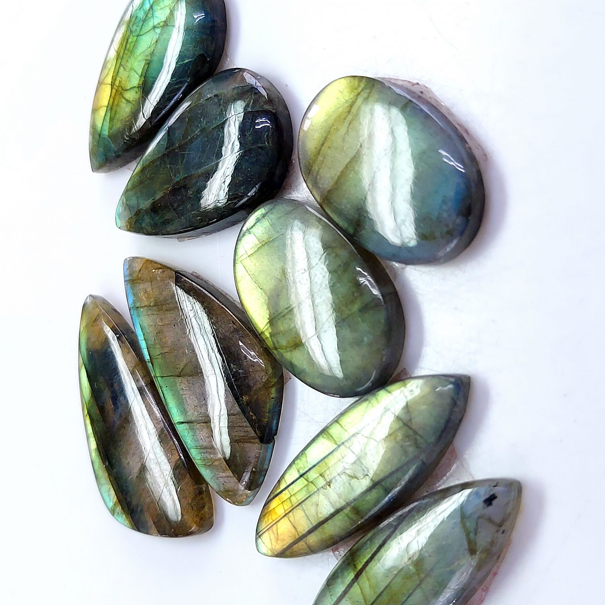 4 Pair 101 Cts Labradorite pairs Labradorite Cabochon Loose Gemstone Labradorite pair for Earring For Woman Earrings Mix Shapes Dangle Drop Earrings 31x15 23x15mm R-13226