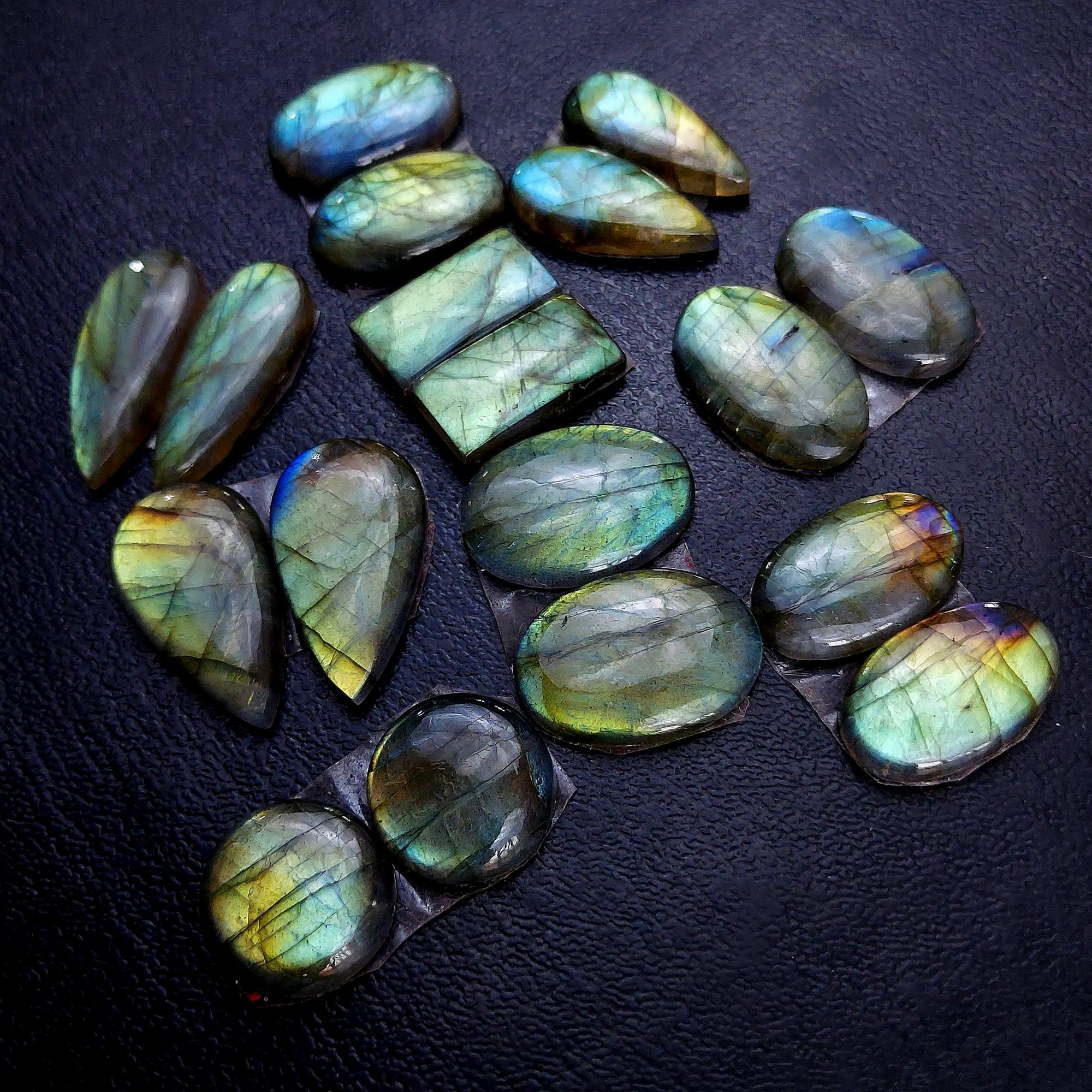 9 Pair 164 Cts Labradorite pairs Labradorite Cabochon Loose Gemstone Labradorite pair for Earring For Woman Earrings Mix Shapes Dangle Drop Earrings 25x10 15x15mm R-13228