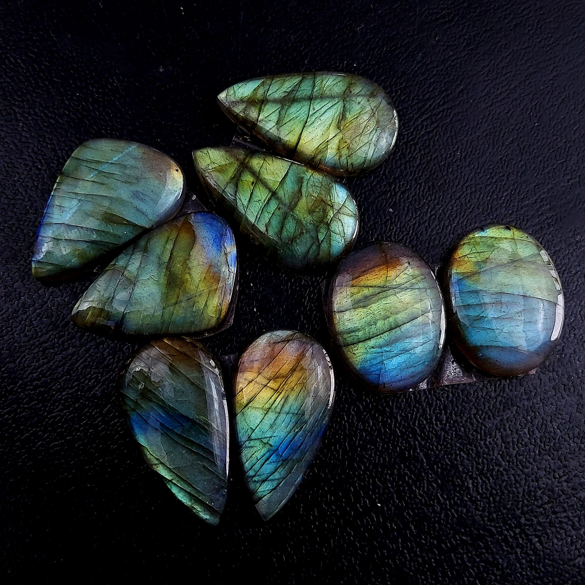 4 Pair 123 Cts Labradorite pairs Labradorite Cabochon Loose Gemstone Labradorite pair for Earring For Woman Earrings Mix Shapes Dangle Drop Earrings 26x14 22x17mm R-13229