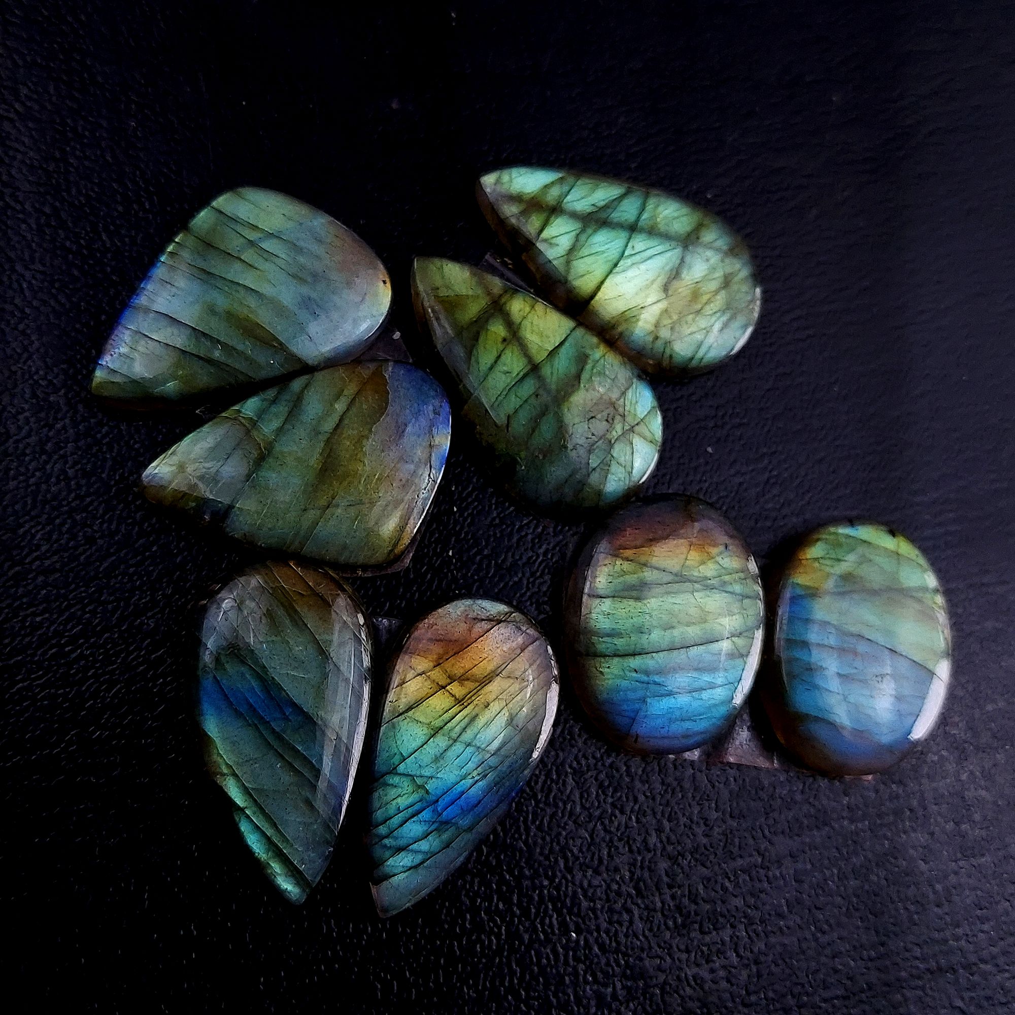 4 Pair 123 Cts Labradorite pairs Labradorite Cabochon Loose Gemstone Labradorite pair for Earring For Woman Earrings Mix Shapes Dangle Drop Earrings 26x14 22x17mm R-13229