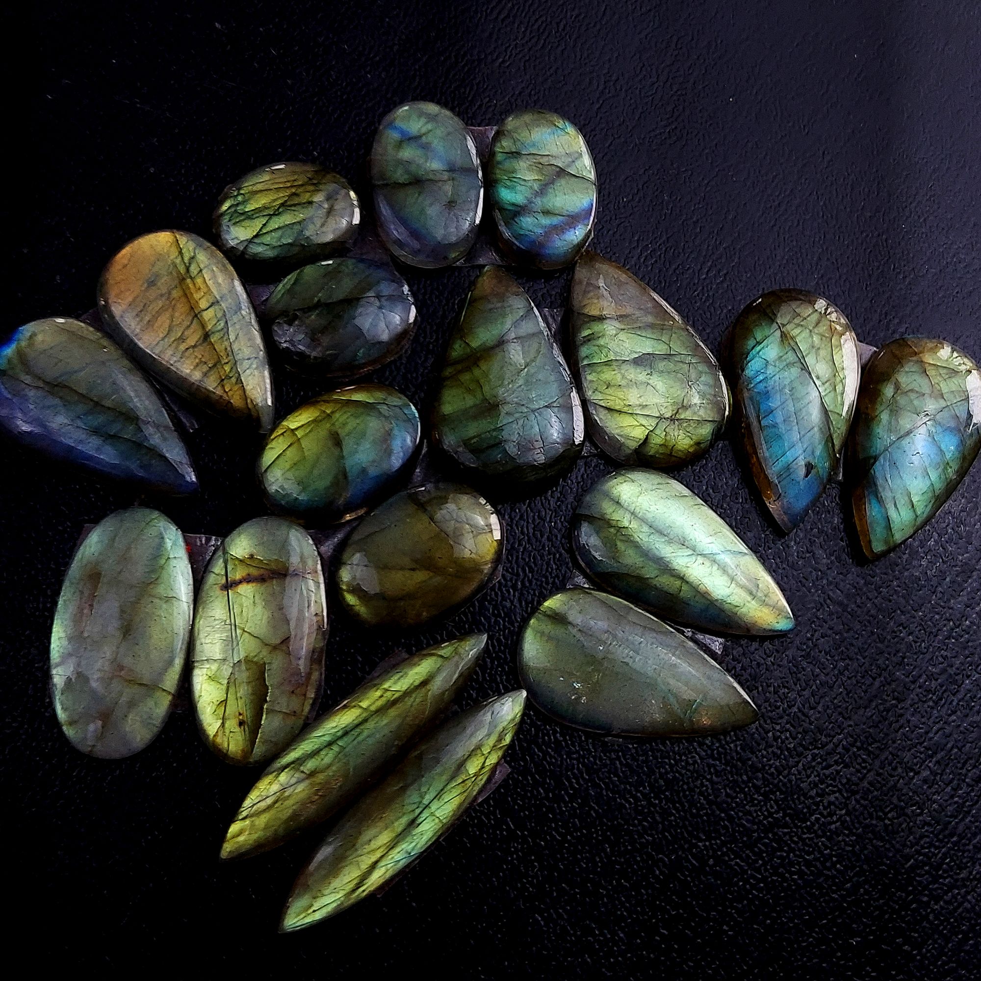 9 Pair 182 Cts Labradorite pairs Labradorite Cabochon Loose Gemstone Labradorite pair for Earring For Woman Earrings Mix Shapes Dangle Drop Earrings 34x8 17x13 mm R-13230