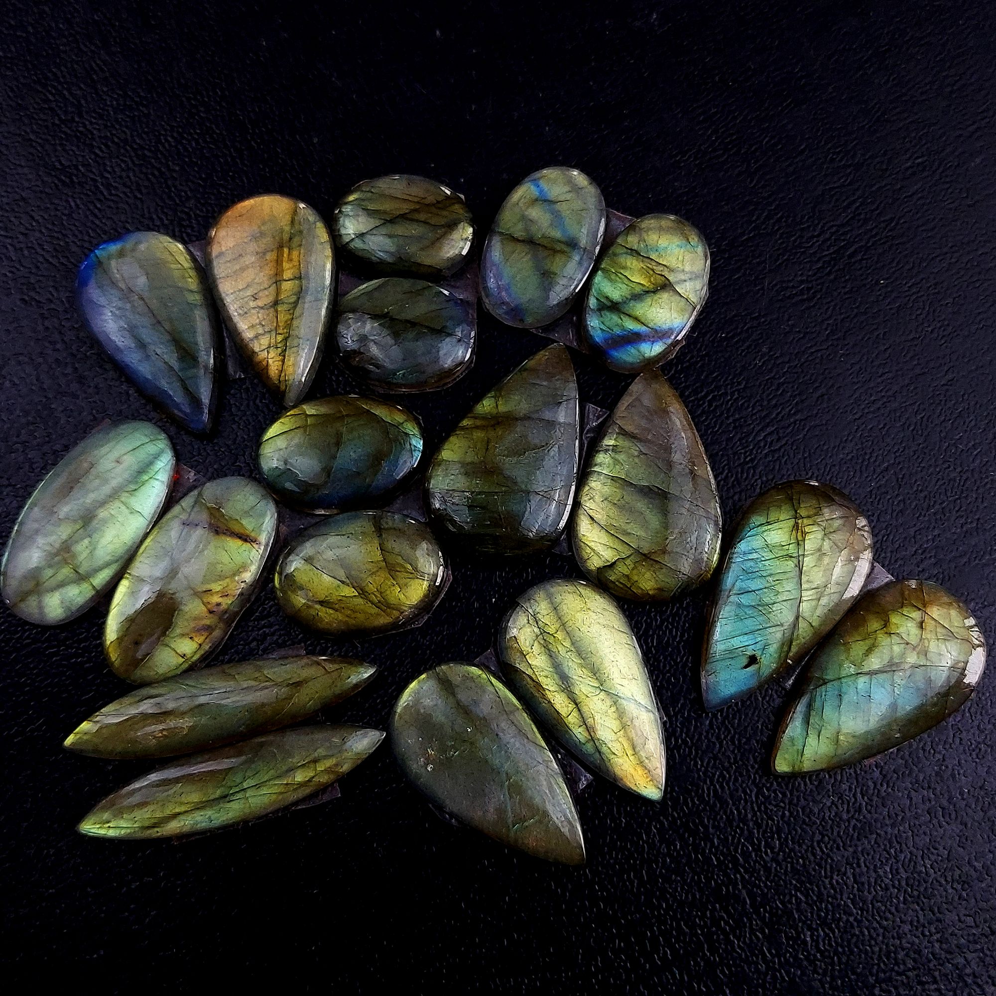 9 Pair 182 Cts Labradorite pairs Labradorite Cabochon Loose Gemstone Labradorite pair for Earring For Woman Earrings Mix Shapes Dangle Drop Earrings 34x8 17x13 mm R-13230