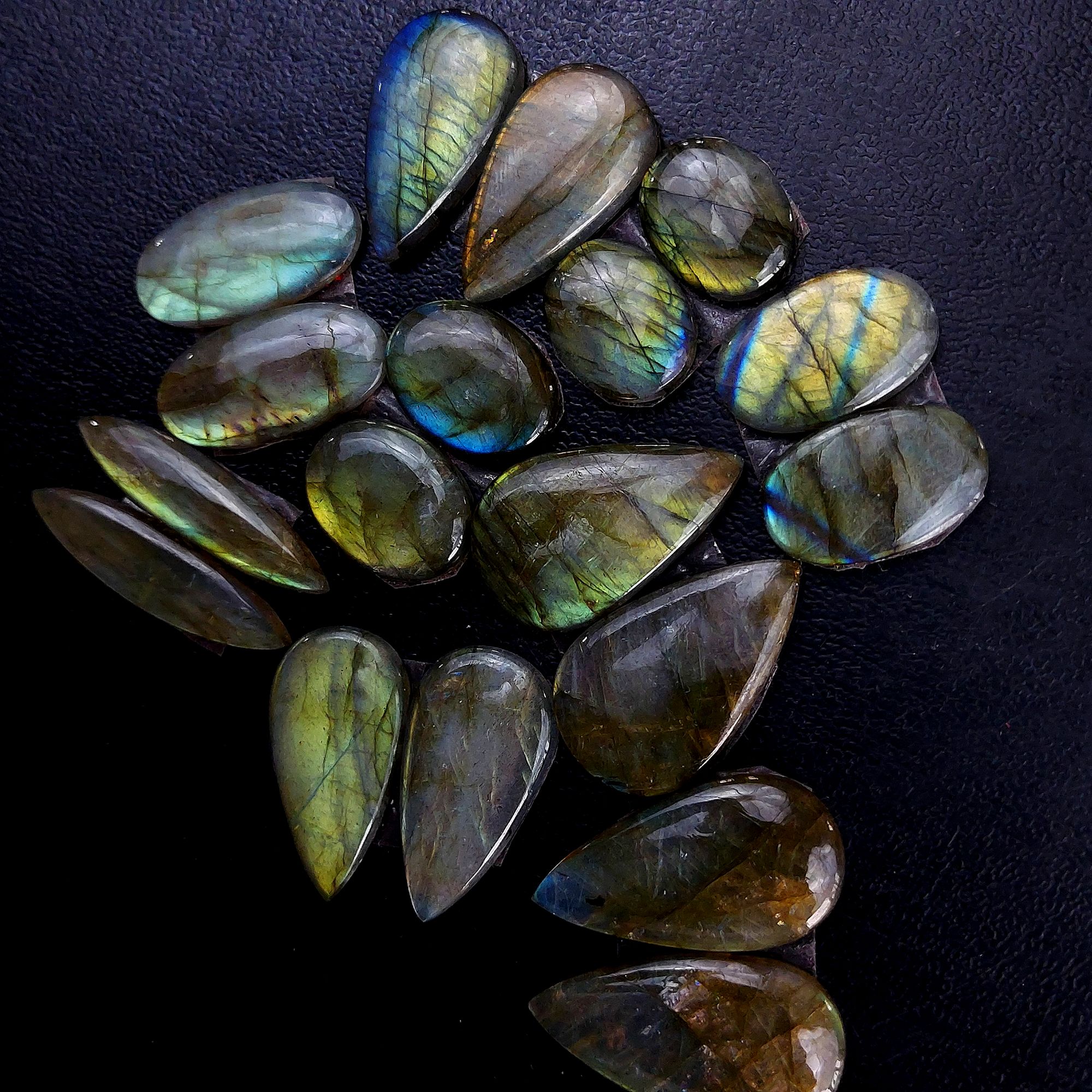 9 Pair 182 Cts Labradorite pairs Labradorite Cabochon Loose Gemstone Labradorite pair for Earring For Woman Earrings Mix Shapes Dangle Drop Earrings 34x8 17x13 mm R-13230