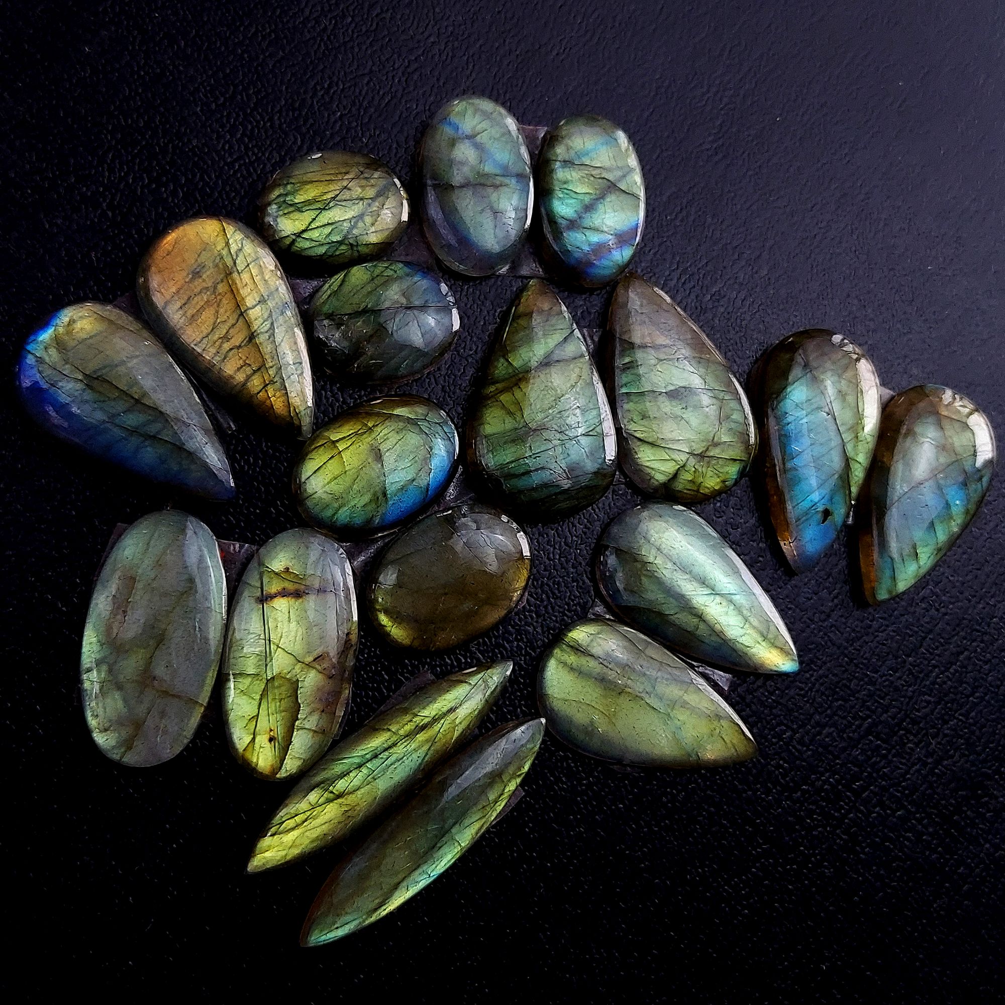 9 Pair 182 Cts Labradorite pairs Labradorite Cabochon Loose Gemstone Labradorite pair for Earring For Woman Earrings Mix Shapes Dangle Drop Earrings 34x8 17x13 mm R-13230