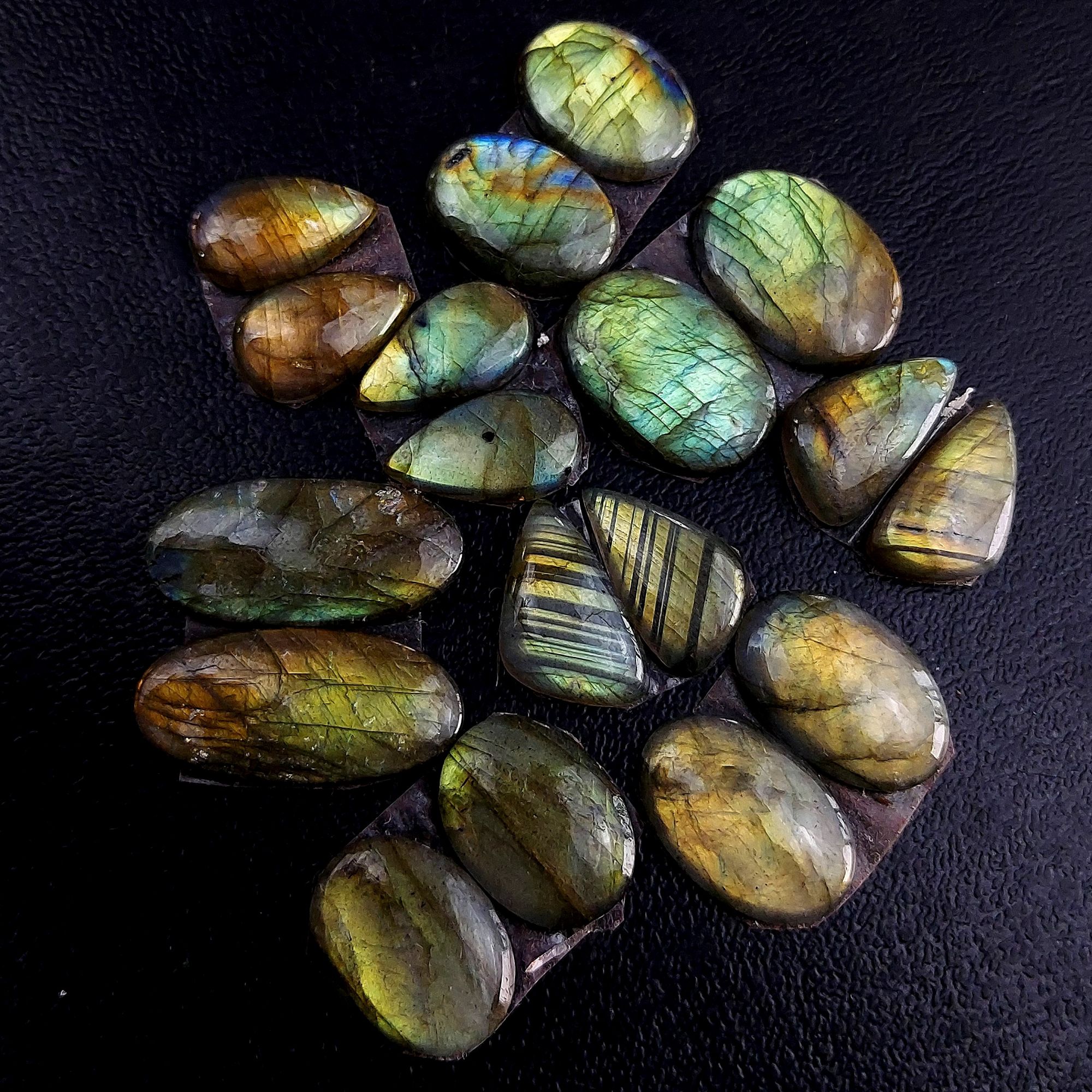 9 Pair 103 Cts Labradorite pairs Labradorite Cabochon Loose Gemstone Labradorite pair for Earring For Woman Earrings Mix Shapes Dangle Drop Earrings 24x11 15x9mm R-13232