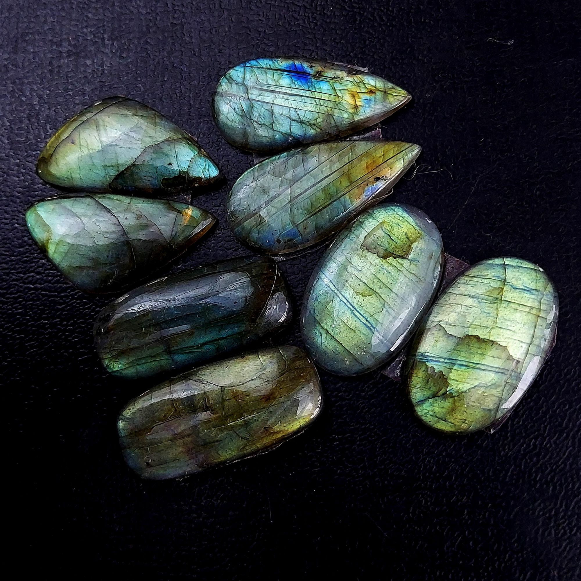 4 Pair 97 Cts Labradorite pairs Labradorite Cabochon Loose Gemstone Labradorite pair for Earring For Woman Earrings Mix Shapes Dangle Drop Earrings 27X13 25X15mm R-13235