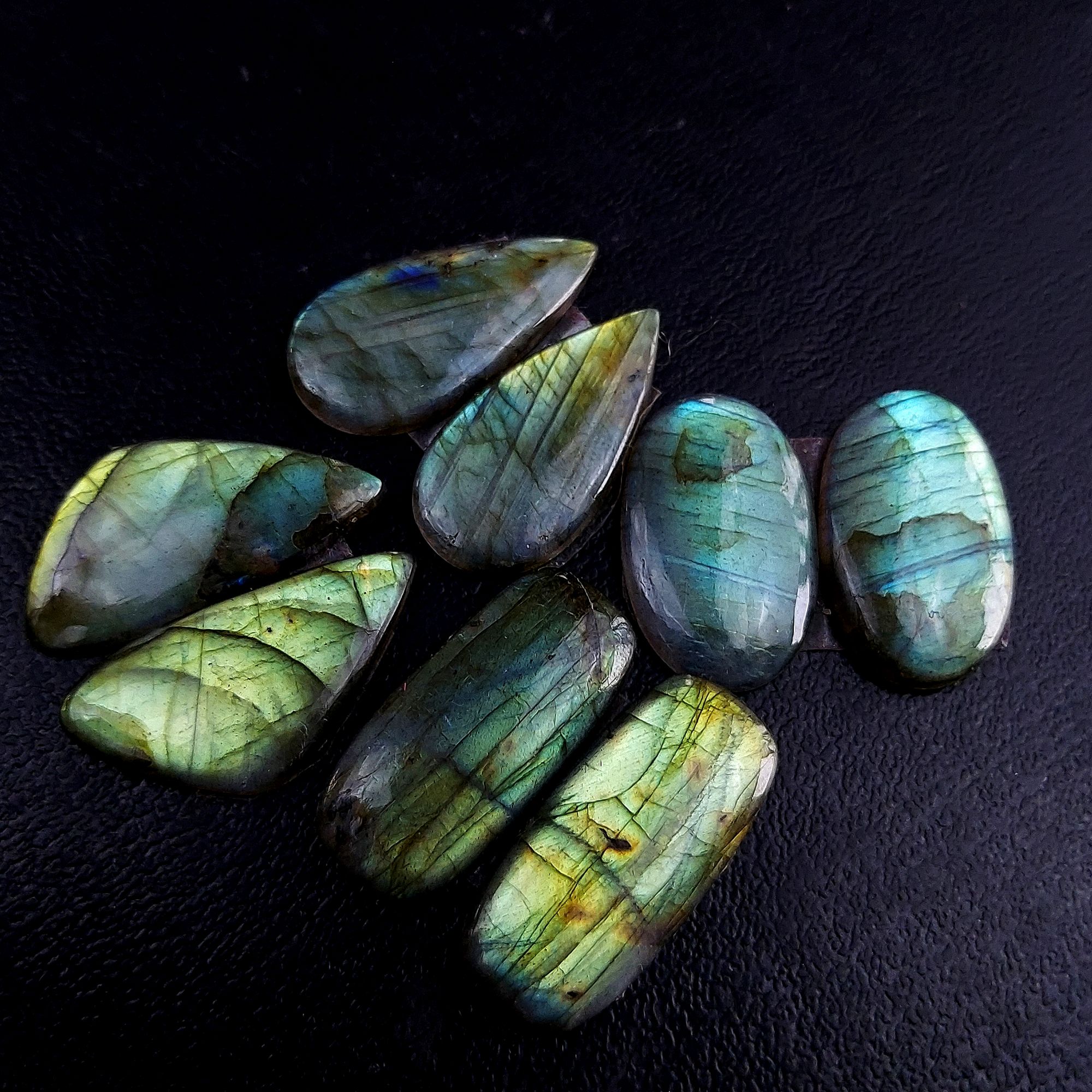 4 Pair 97 Cts Labradorite pairs Labradorite Cabochon Loose Gemstone Labradorite pair for Earring For Woman Earrings Mix Shapes Dangle Drop Earrings 27X13 25X15mm R-13235