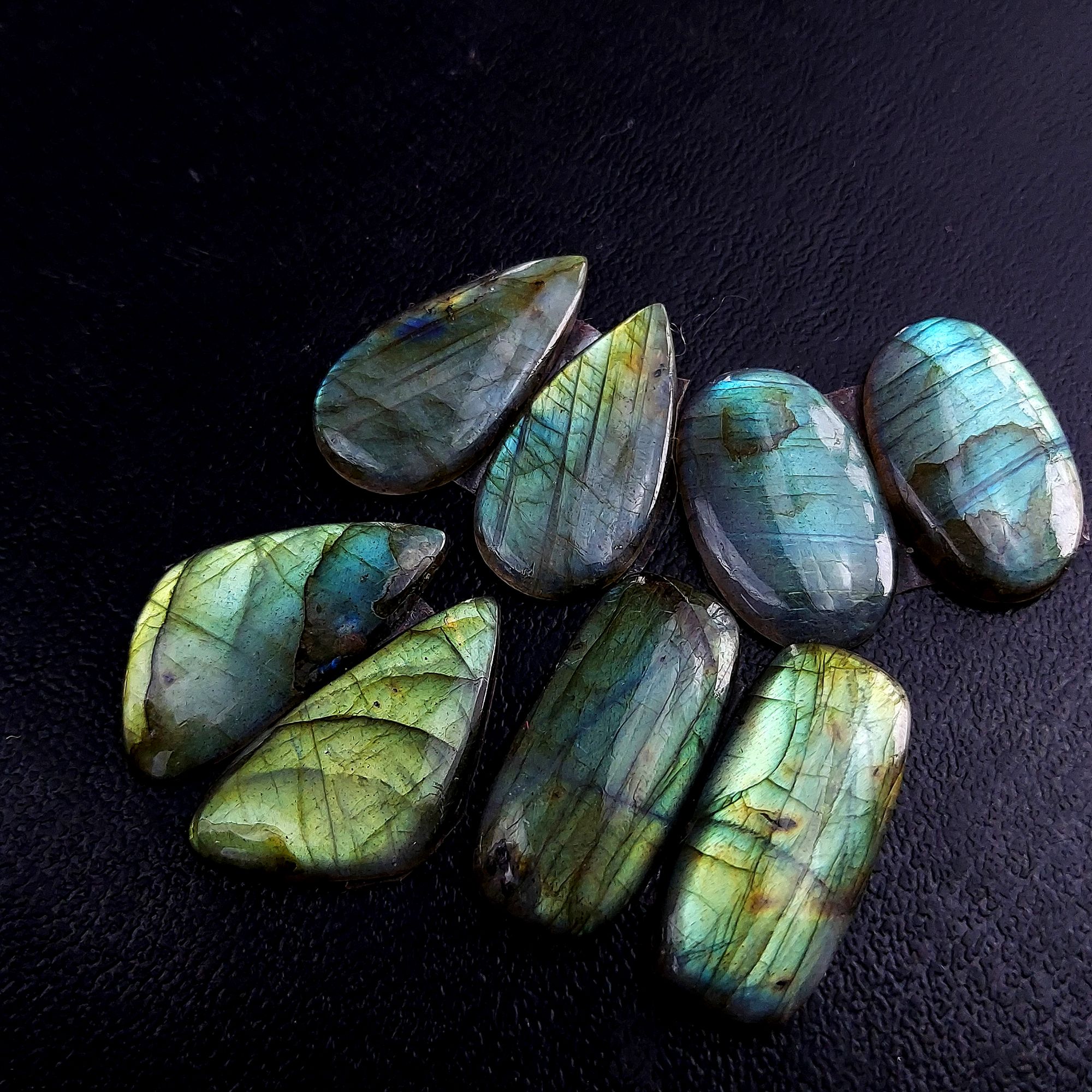 4 Pair 97 Cts Labradorite pairs Labradorite Cabochon Loose Gemstone Labradorite pair for Earring For Woman Earrings Mix Shapes Dangle Drop Earrings 27X13 25X15mm R-13235