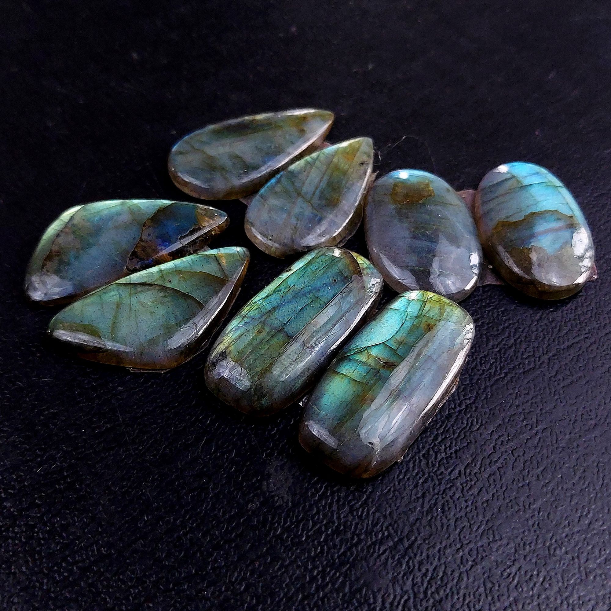 4 Pair 97 Cts Labradorite pairs Labradorite Cabochon Loose Gemstone Labradorite pair for Earring For Woman Earrings Mix Shapes Dangle Drop Earrings 27X13 25X15mm R-13235