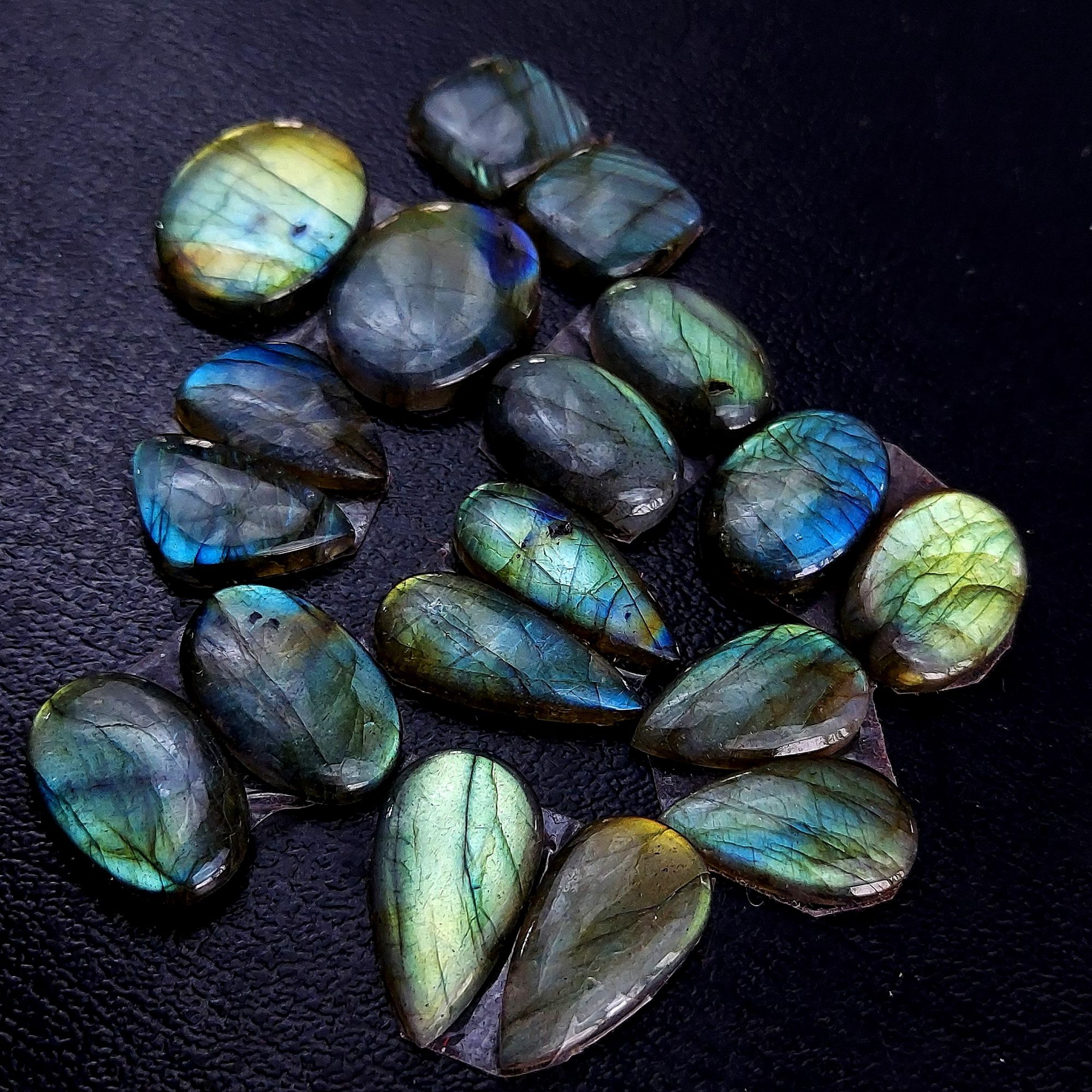 9 Pair 132 Cts Labradorite pairs Labradorite Cabochon Loose Gemstone Labradorite pair for Earring For Woman Earrings Mix Shapes Dangle Drop Earrings 20X16 12X12mm R-13236
