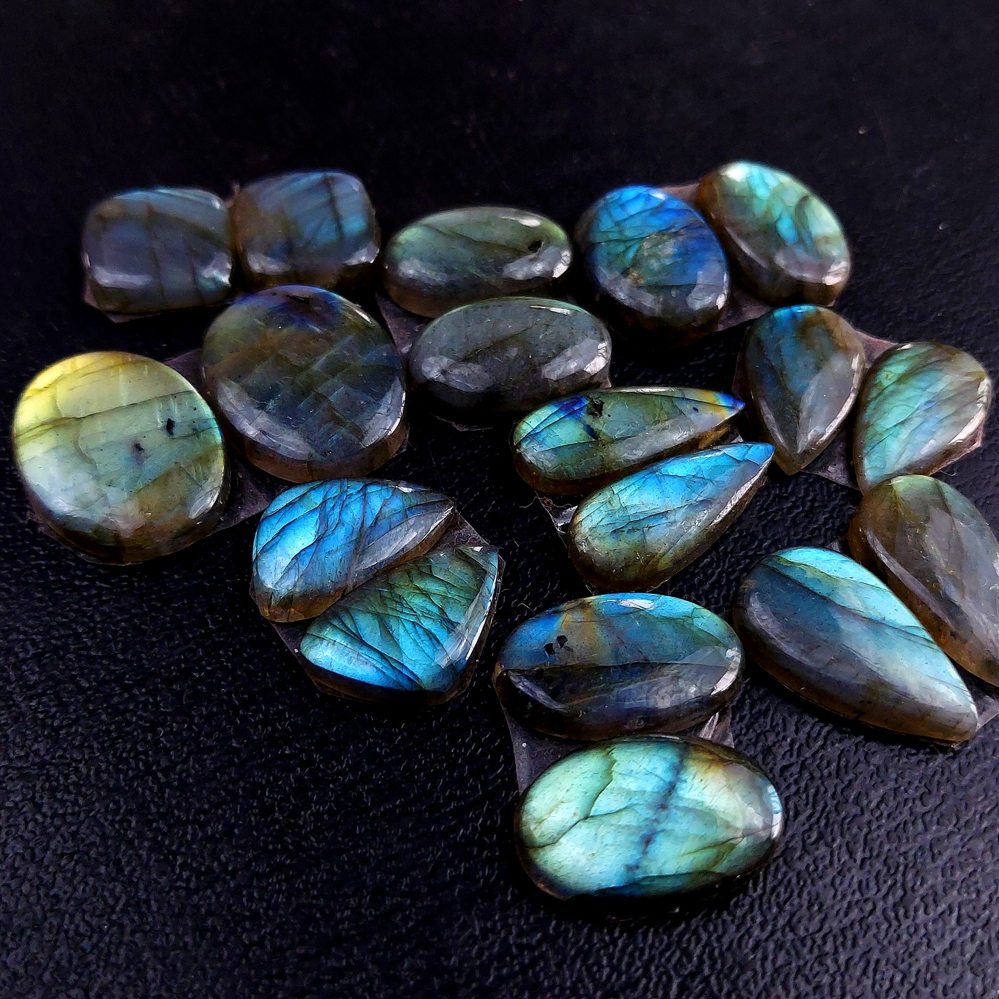 9 Pair 132 Cts Labradorite pairs Labradorite Cabochon Loose Gemstone Labradorite pair for Earring For Woman Earrings Mix Shapes Dangle Drop Earrings 20X16 12X12mm R-13236