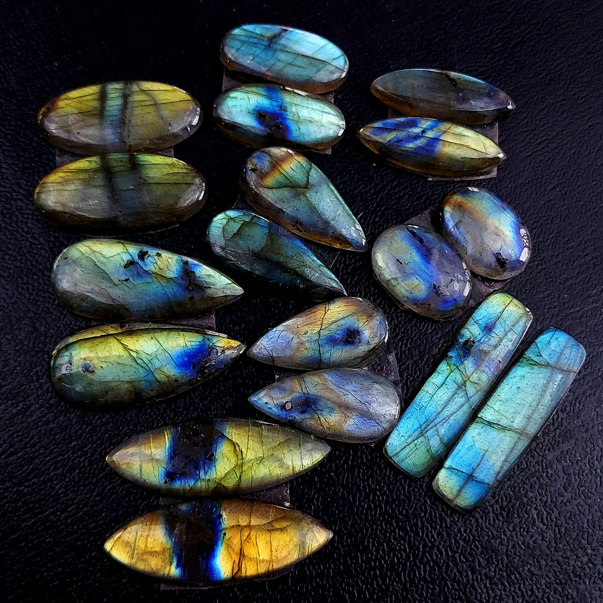 9 Pair 147 Cts Labradorite pairs Labradorite Cabochon Loose Gemstone Labradorite pair for Earring For Woman Earrings Mix Shapes Dangle Drop Earrings 31X11 16X11mm R-13237