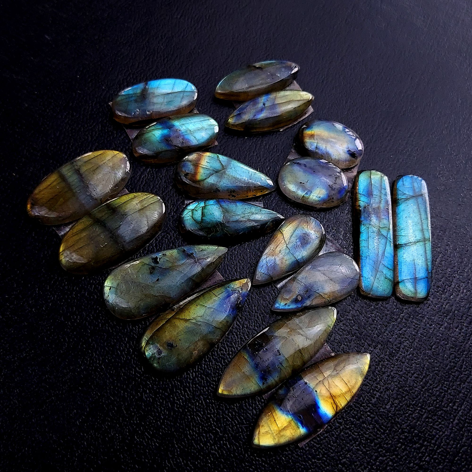 9 Pair 147 Cts Labradorite pairs Labradorite Cabochon Loose Gemstone Labradorite pair for Earring For Woman Earrings Mix Shapes Dangle Drop Earrings 31X11 16X11mm R-13237