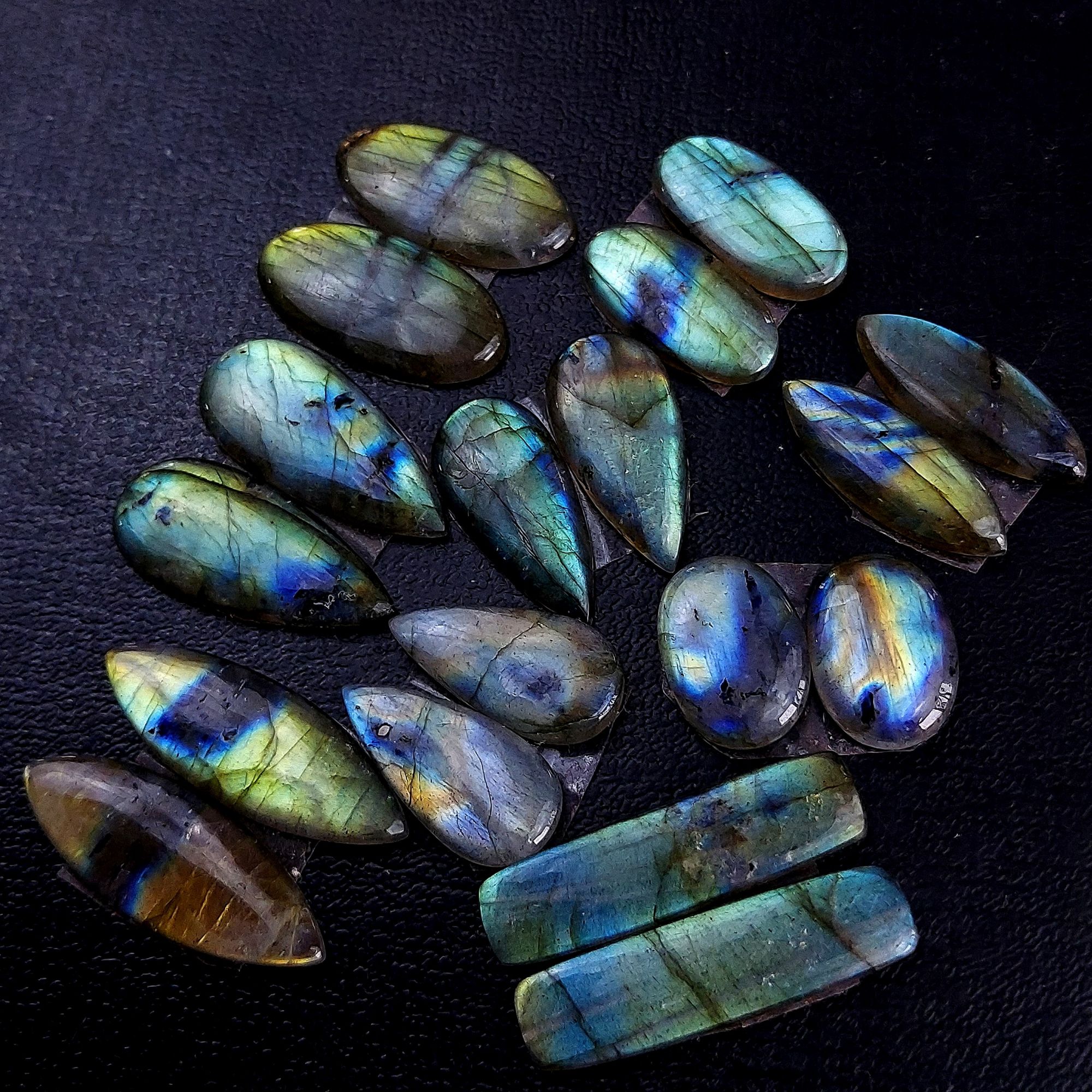 9 Pair 147 Cts Labradorite pairs Labradorite Cabochon Loose Gemstone Labradorite pair for Earring For Woman Earrings Mix Shapes Dangle Drop Earrings 31X11 16X11mm R-13237