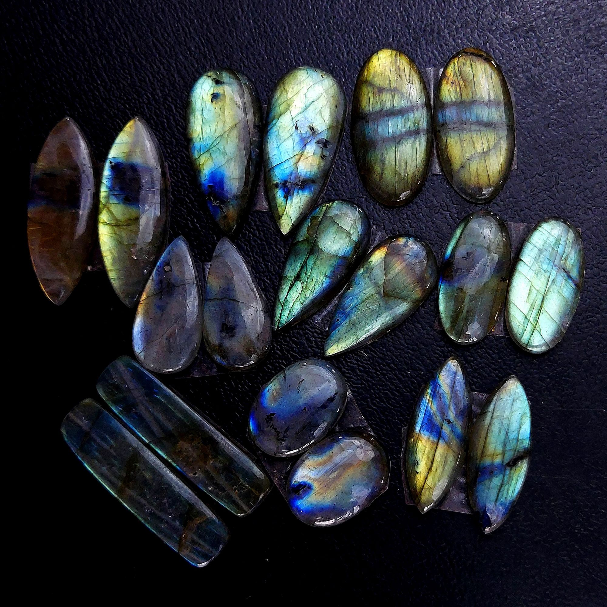 9 Pair 147 Cts Labradorite pairs Labradorite Cabochon Loose Gemstone Labradorite pair for Earring For Woman Earrings Mix Shapes Dangle Drop Earrings 31X11 16X11mm R-13237