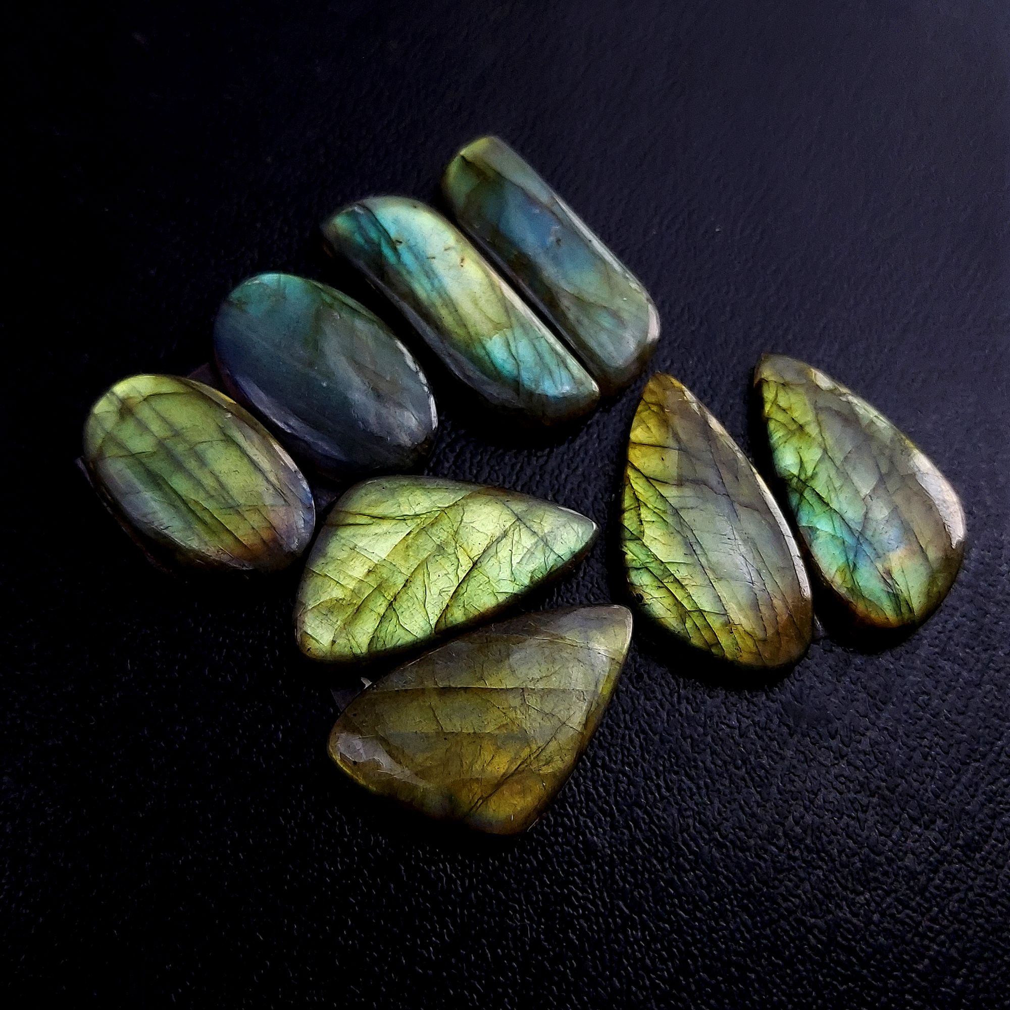4 Pair 124 Cts Labradorite pairs Labradorite Cabochon Loose Gemstone Labradorite pair for Earring For Woman Earrings Mix Shapes Dangle Drop Earrings 30X10 24X15mm R-13238
