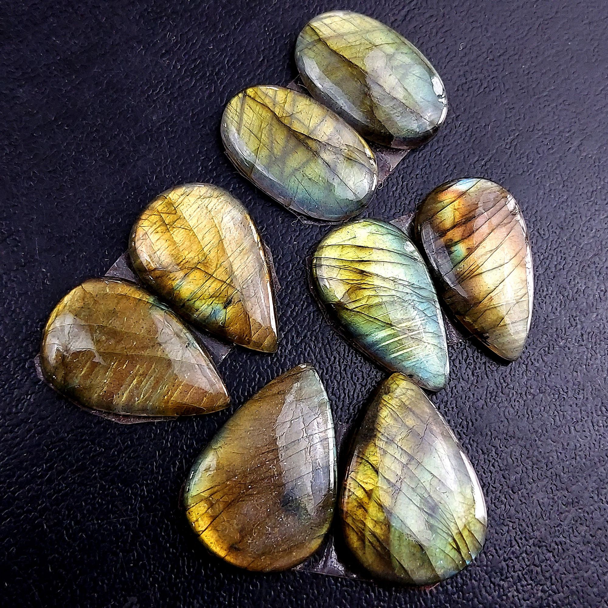4 Pair 108 Cts Labradorite pairs Labradorite Cabochon Loose Gemstone Labradorite pair for Earring For Woman Earrings Mix Shapes Dangle Drop Earrings 25X17 24X16mm R-13239