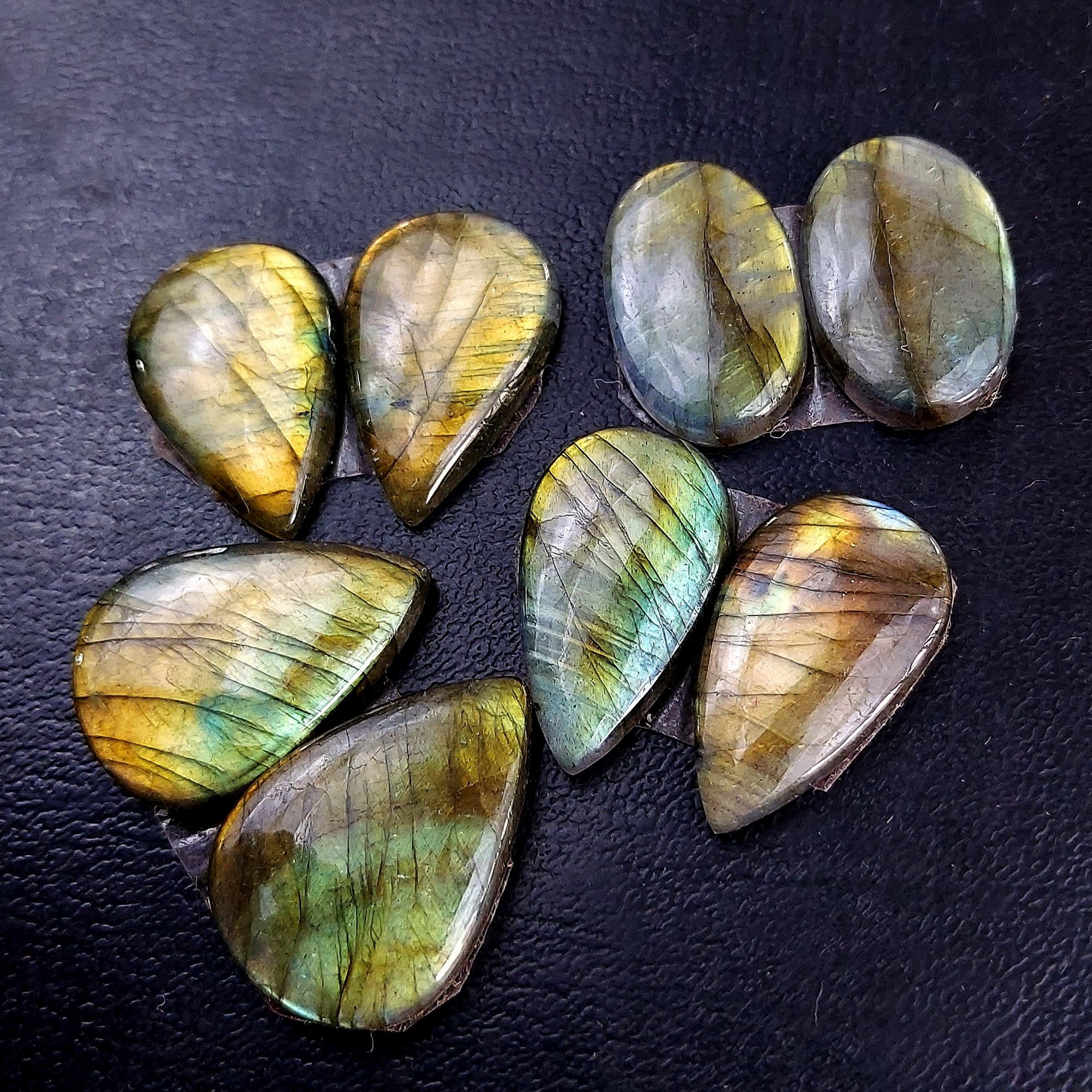4 Pair 108 Cts Labradorite pairs Labradorite Cabochon Loose Gemstone Labradorite pair for Earring For Woman Earrings Mix Shapes Dangle Drop Earrings 25X17 24X16mm R-13239
