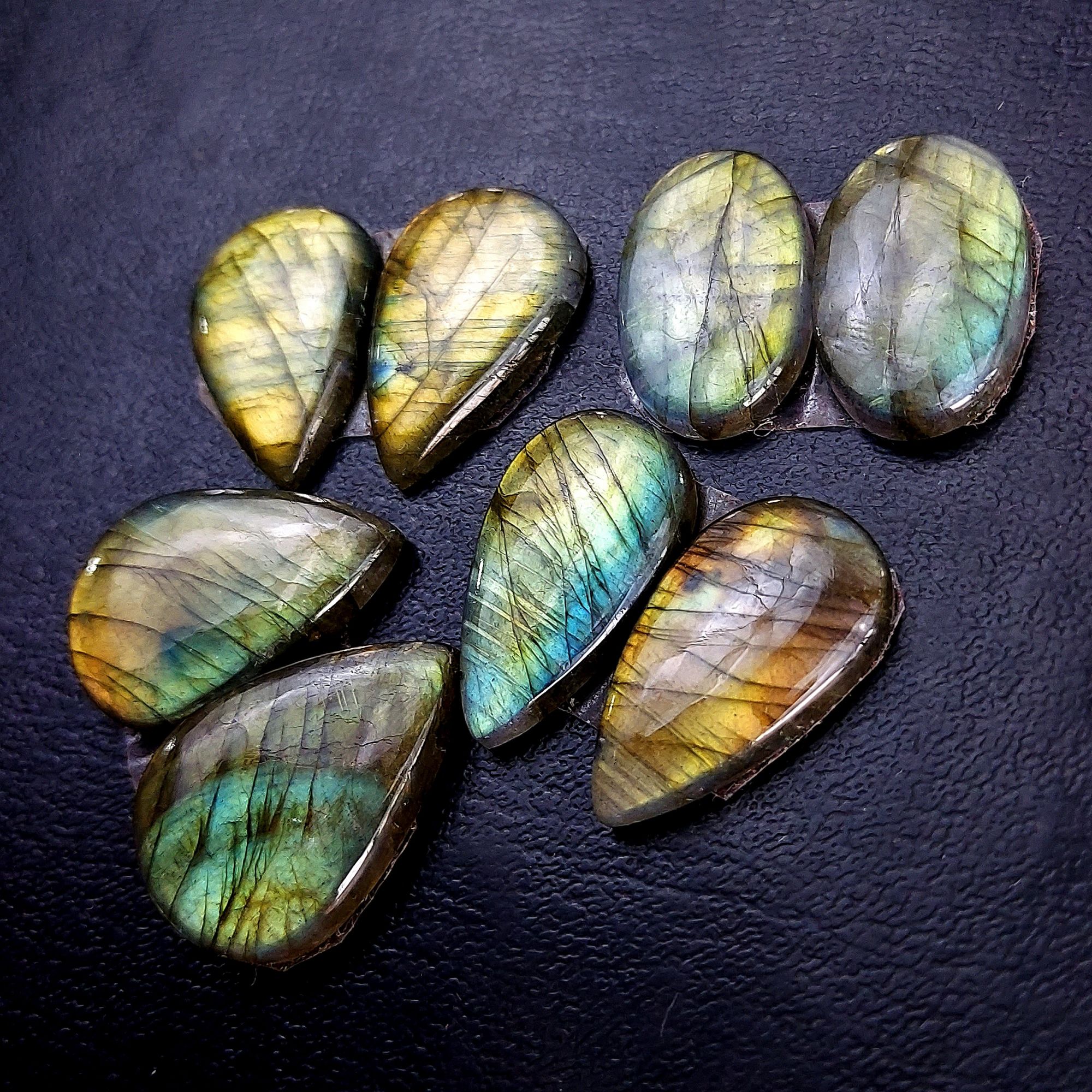 4 Pair 108 Cts Labradorite pairs Labradorite Cabochon Loose Gemstone Labradorite pair for Earring For Woman Earrings Mix Shapes Dangle Drop Earrings 25X17 24X16mm R-13239